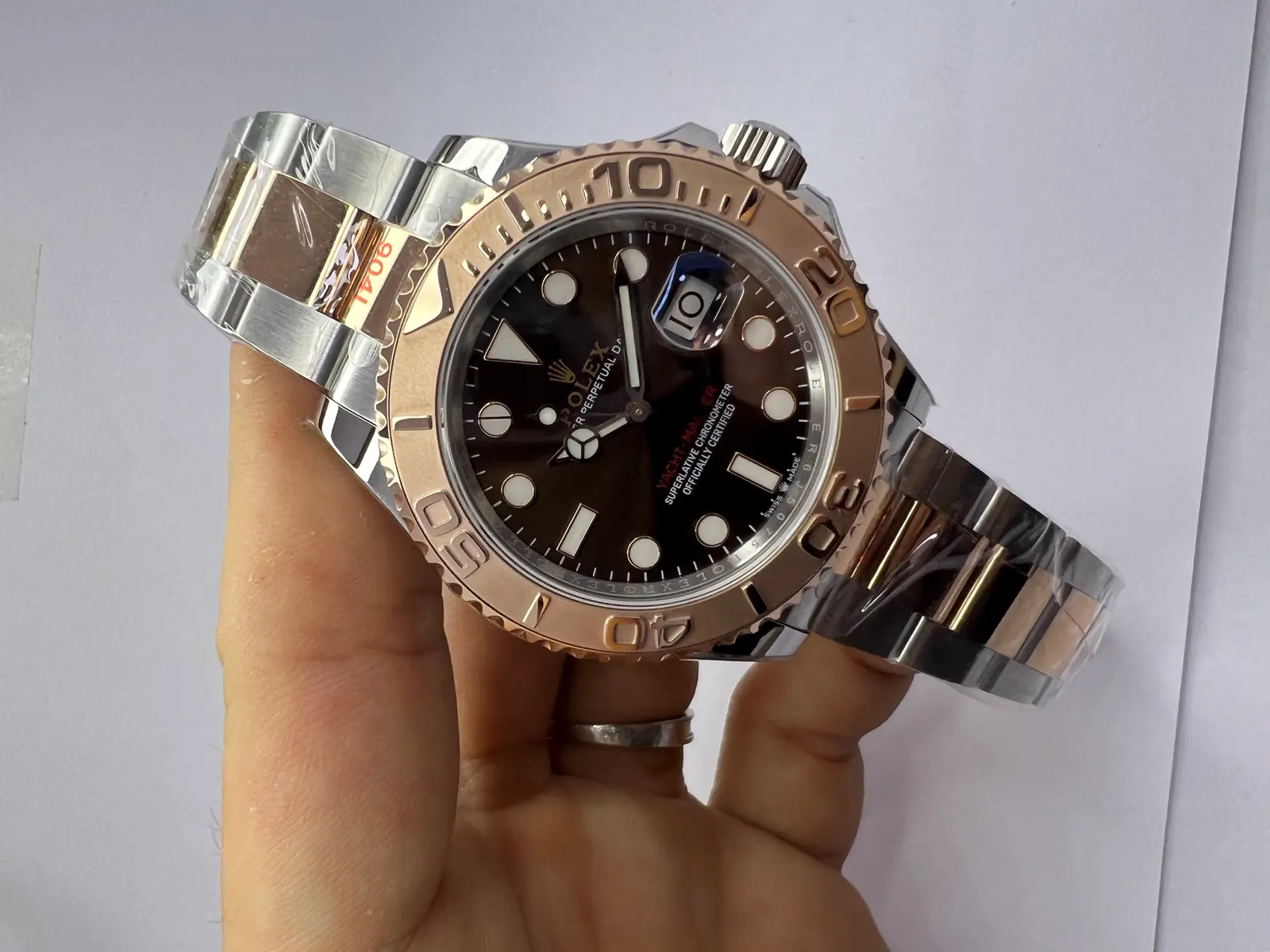 Rolex Yacht Master Dial Marrom Aço e Rosé