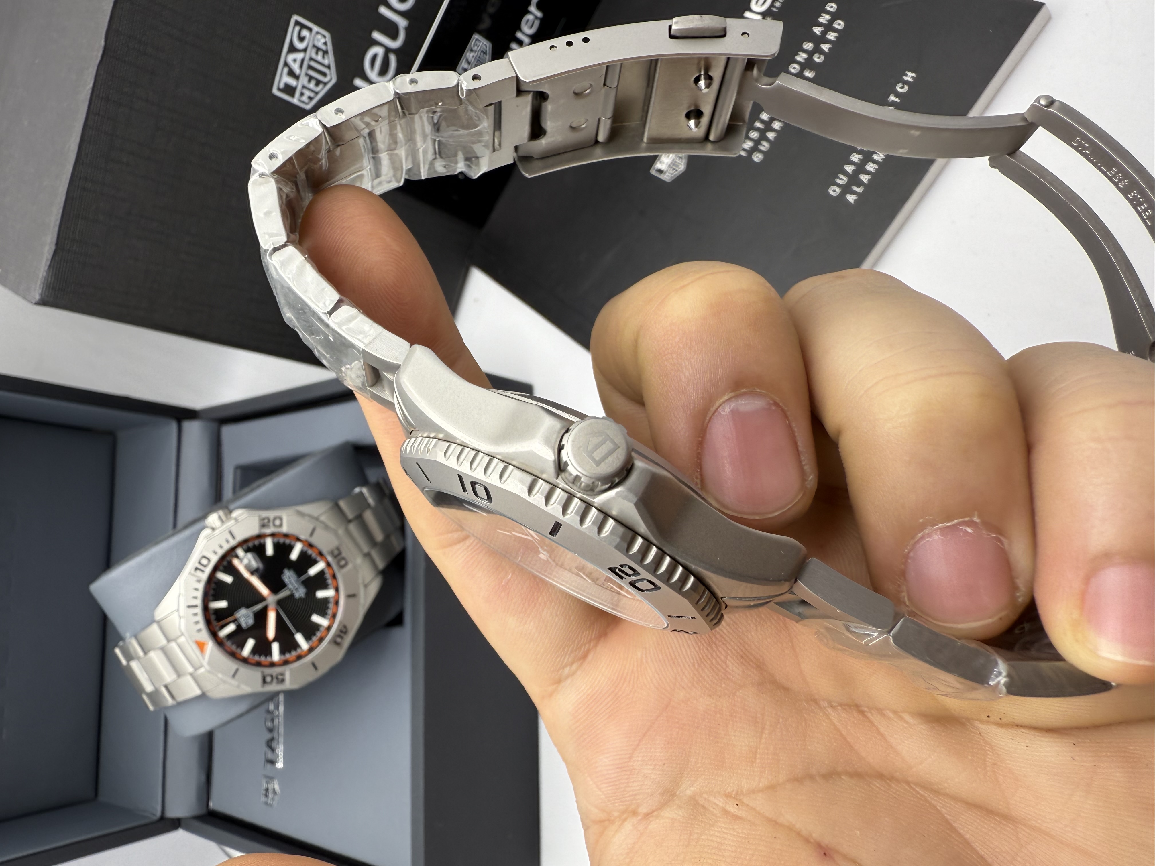 Tag Heuer Aquaracer Professional solargraph Aço Anodizado Dial Preto