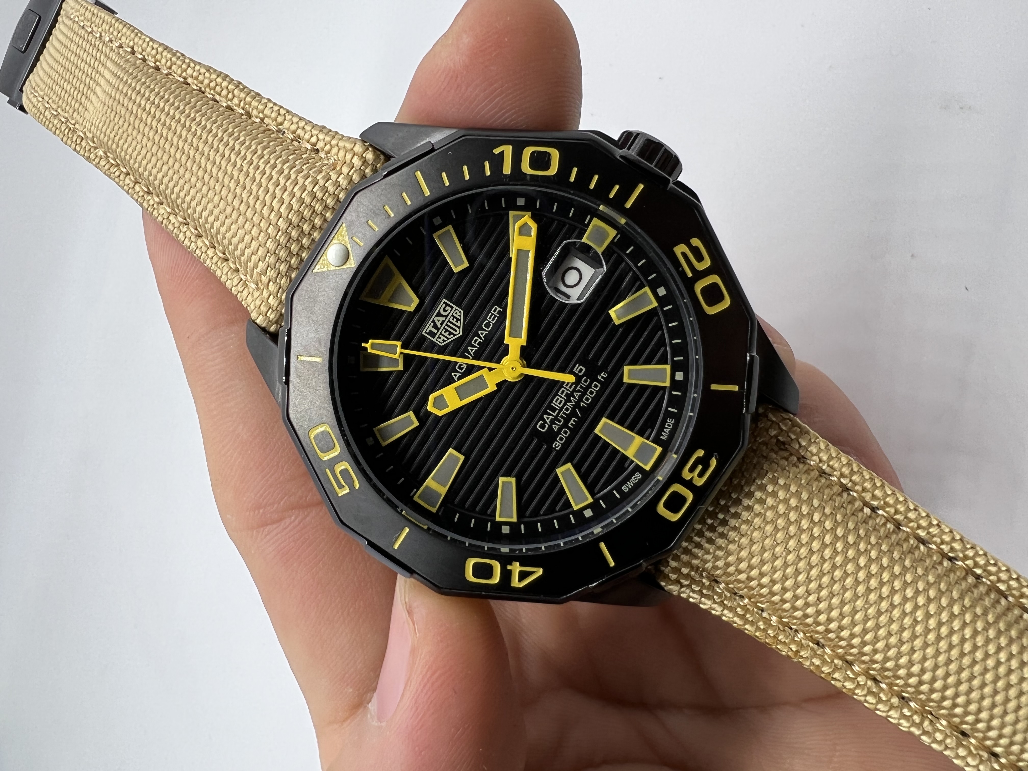 Tag Heuer Aquaracer Calibre 5 Automátic Tecido Caramelo