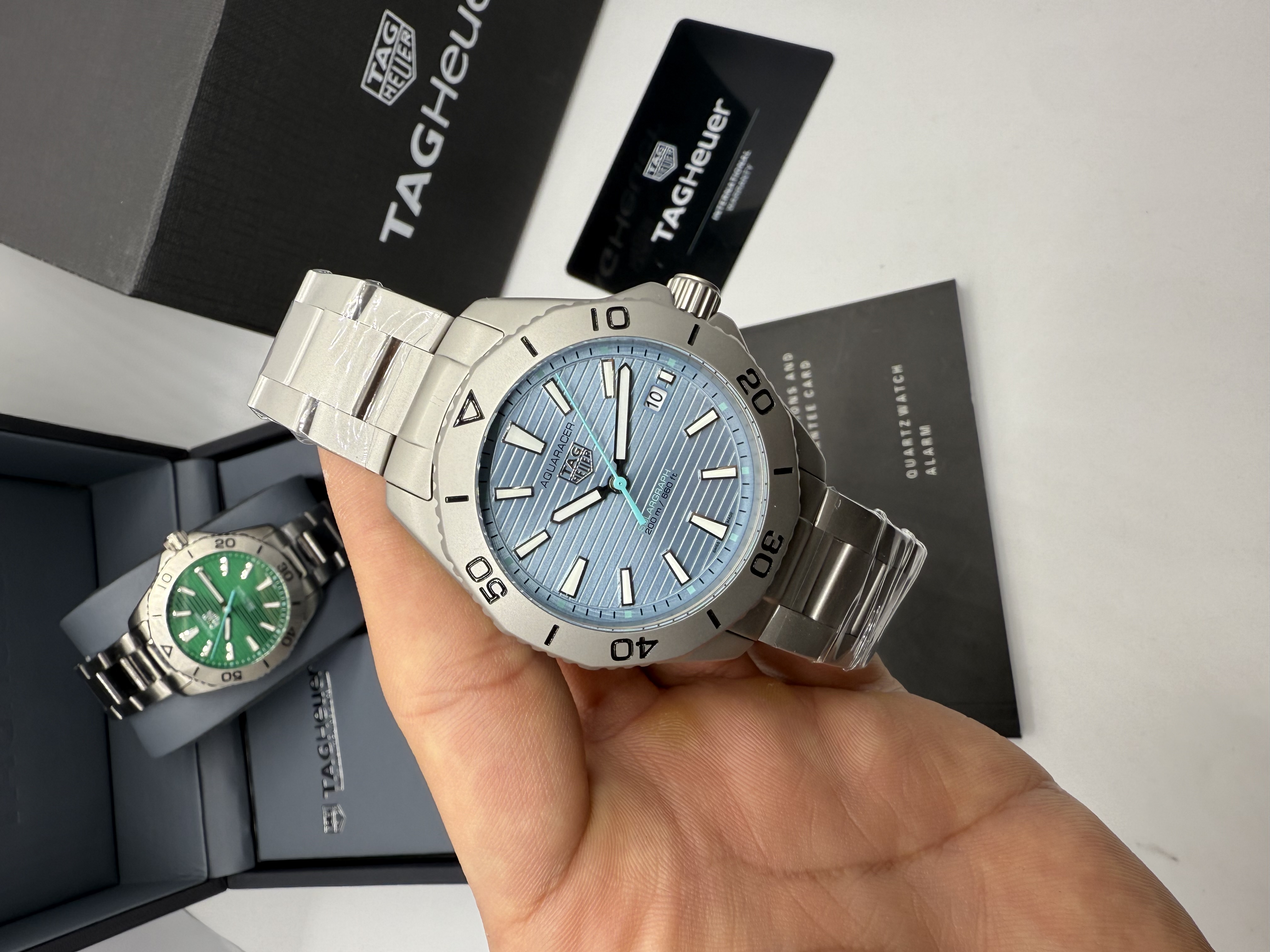 Tag Heuer Aquaracer Professional Solargraph Aço Anodizado Dial Azul Claro