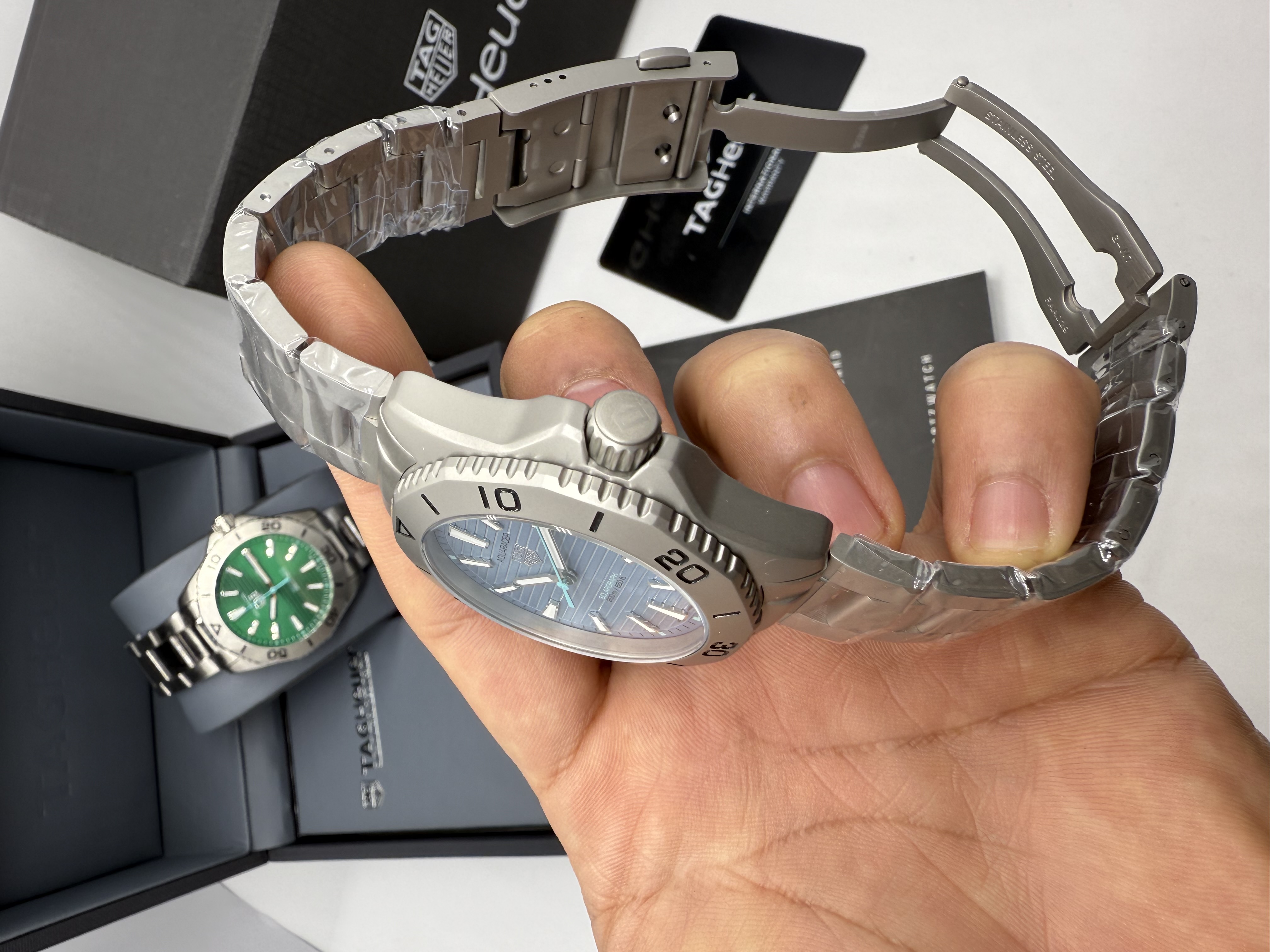 Tag Heuer Aquaracer Professional Solargraph Aço Anodizado Dial Azul Claro