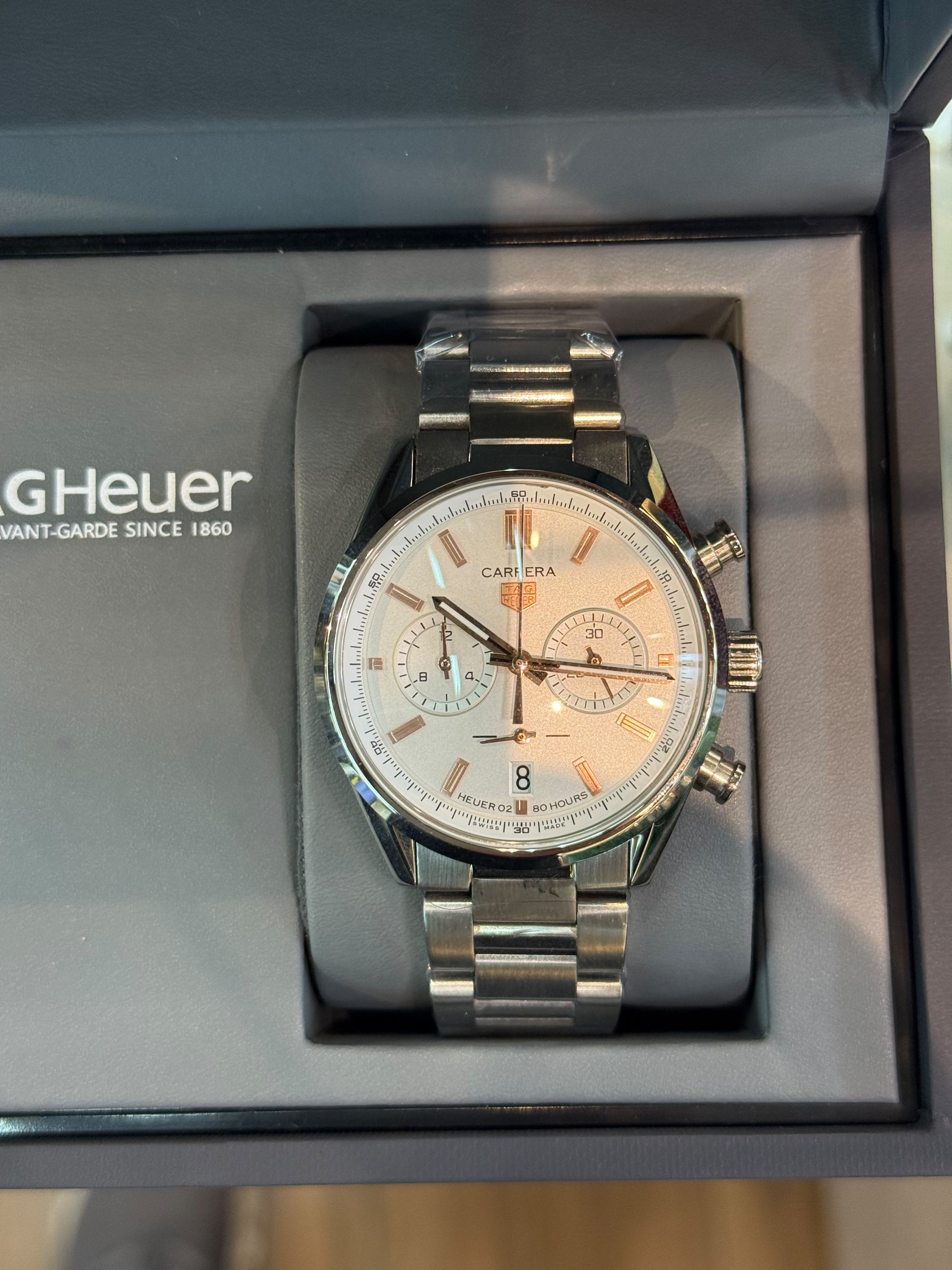 Tag Heuer Carrera Chronograph dial branco