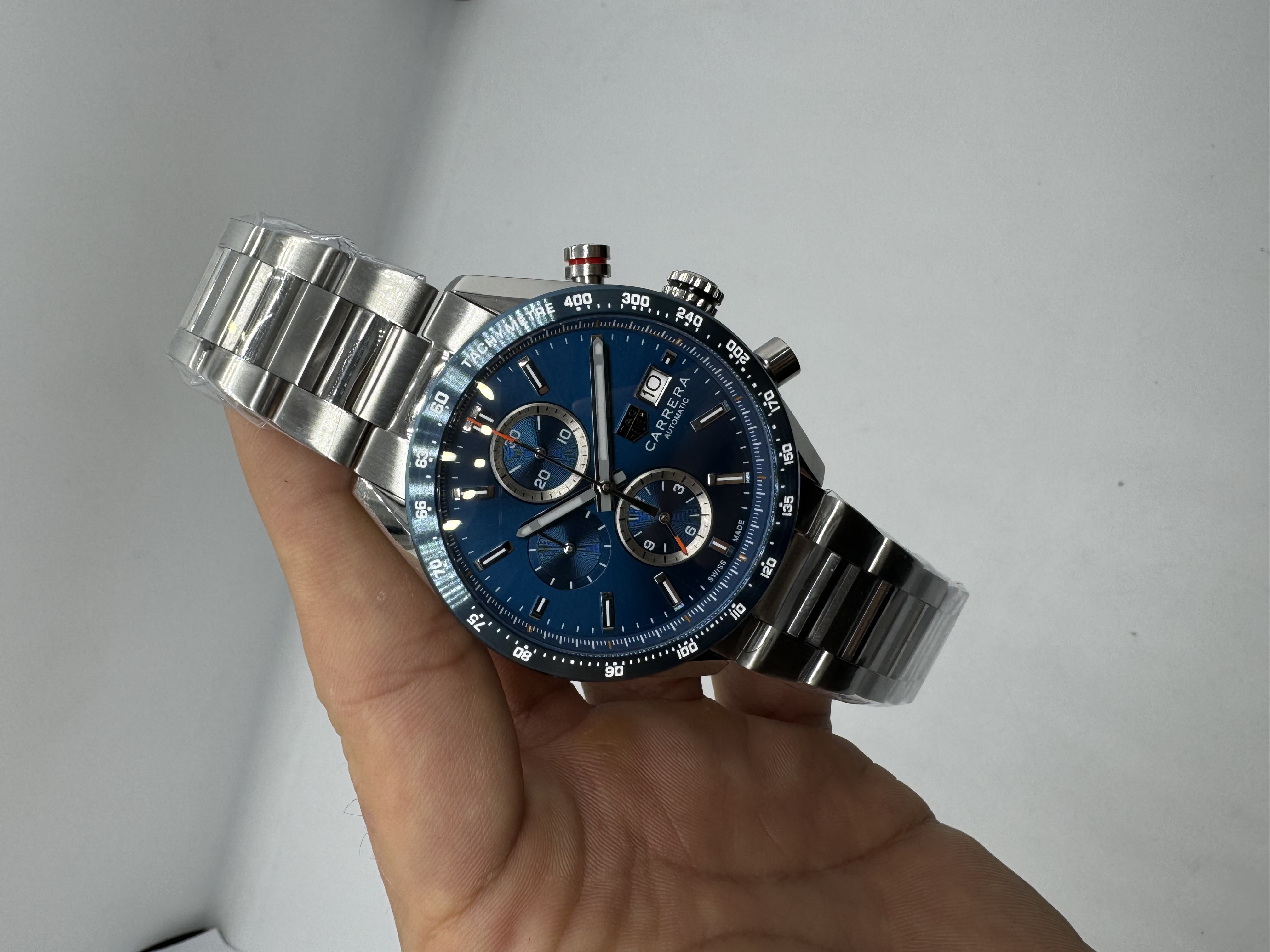 Tag Heuer Carrera Calibre 16 Aço Dial Azul Brad Pitt