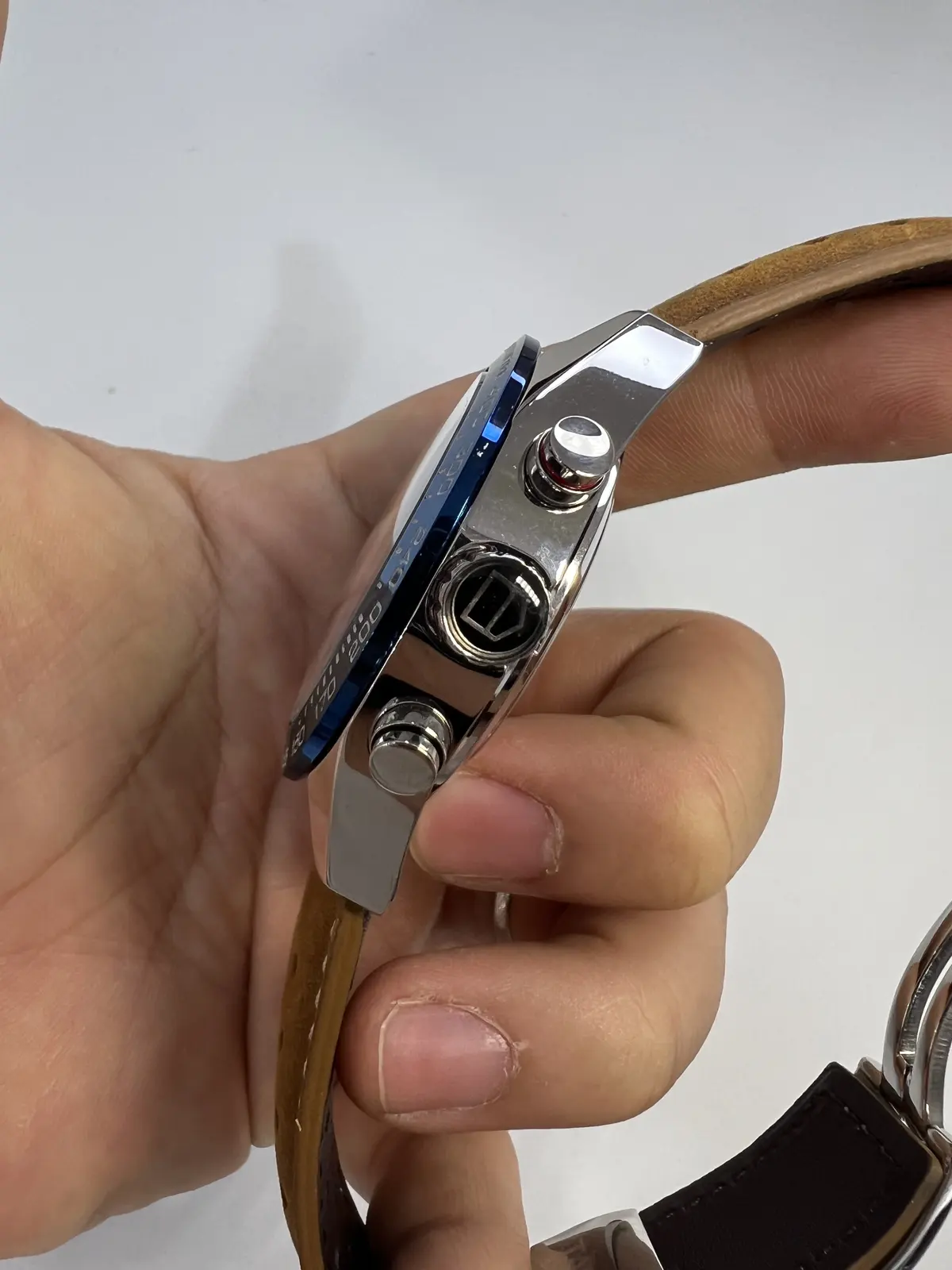 Tag Heuer Carrera Calibre 16 dial azul Couro Nobuck