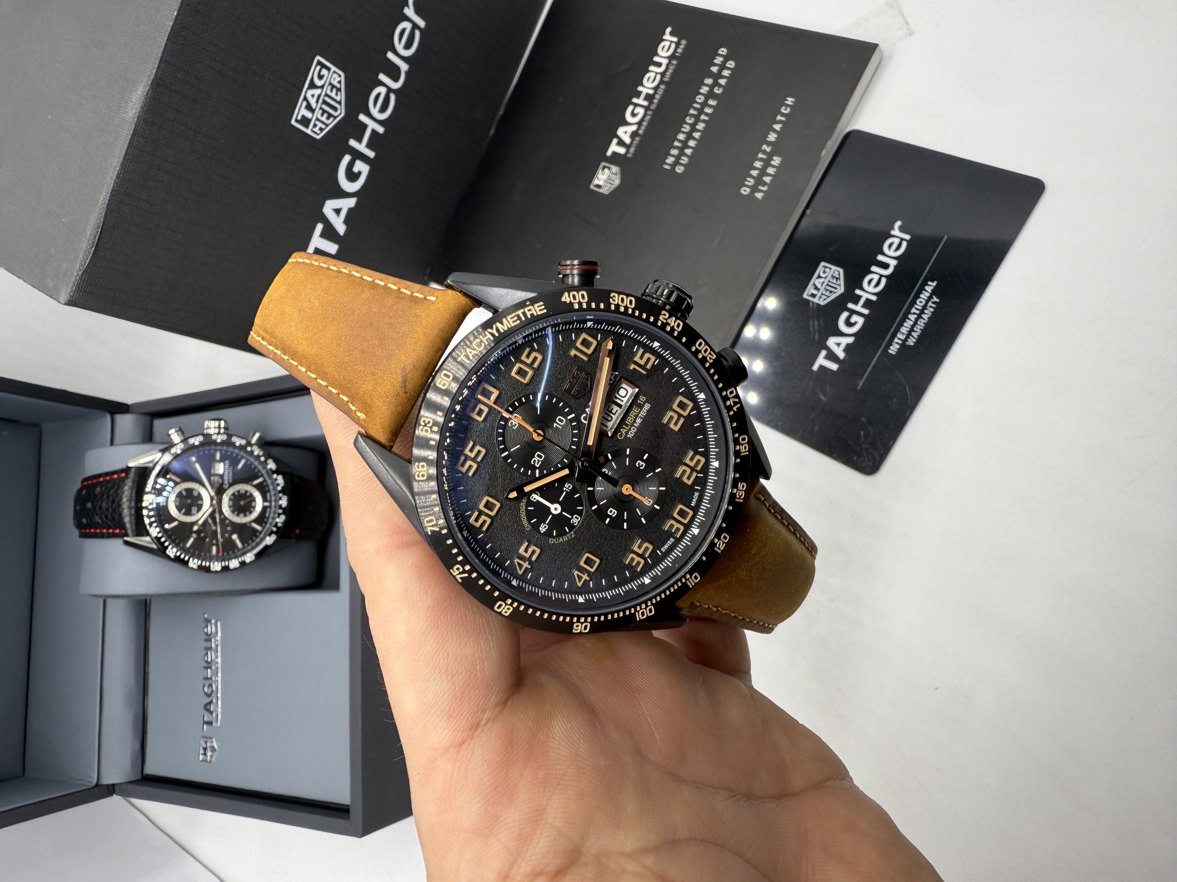 Tag Heuer Carrera Calibre 16 Duplo Calendário Couro Nobuck