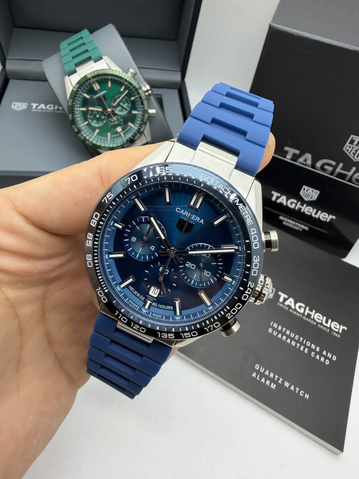 Tag Heuer Carrera Chronograph azul Borracha