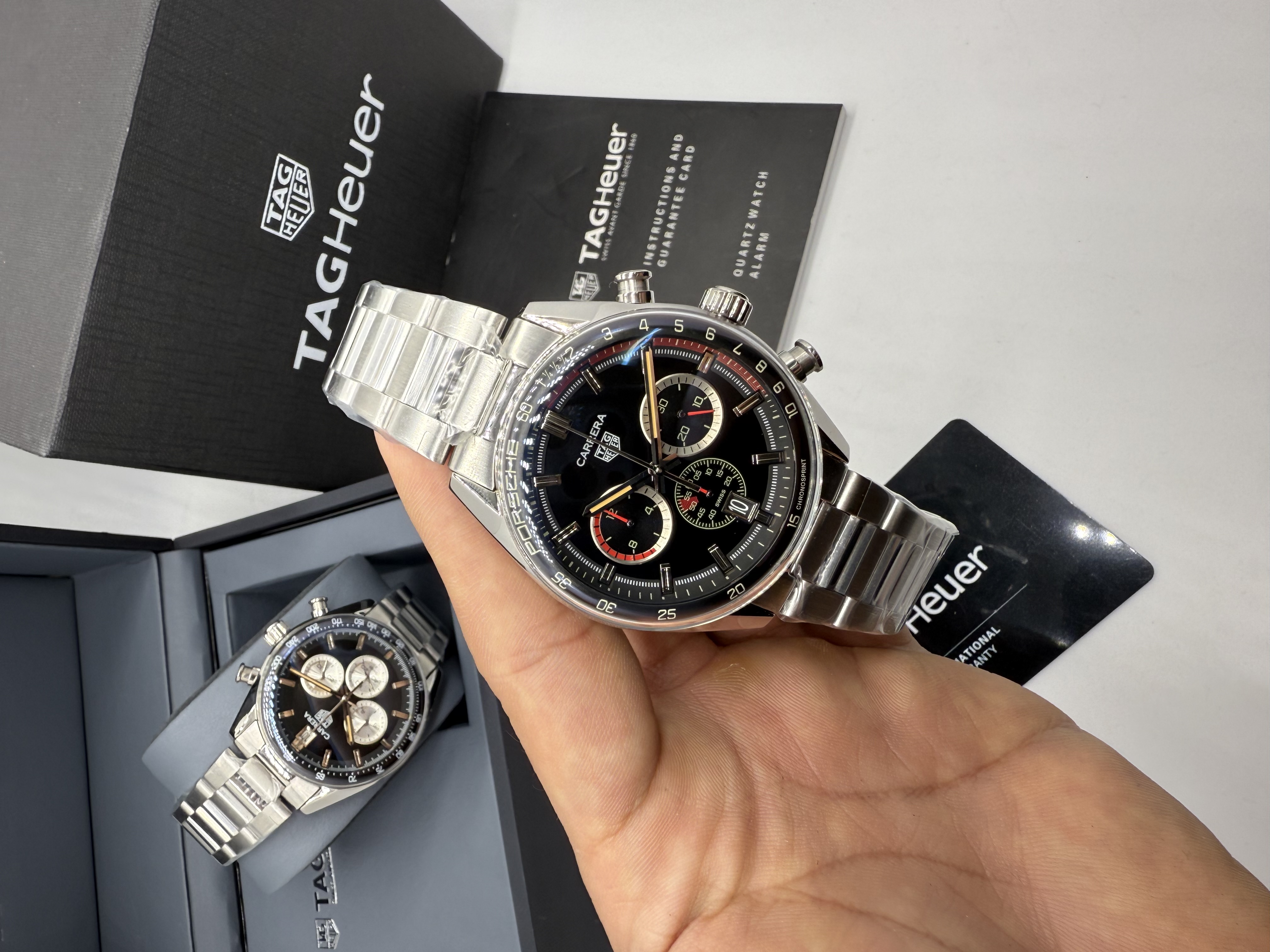 Tag Heuer Carrera Chronograph PORSCHE Dial Preto Aço