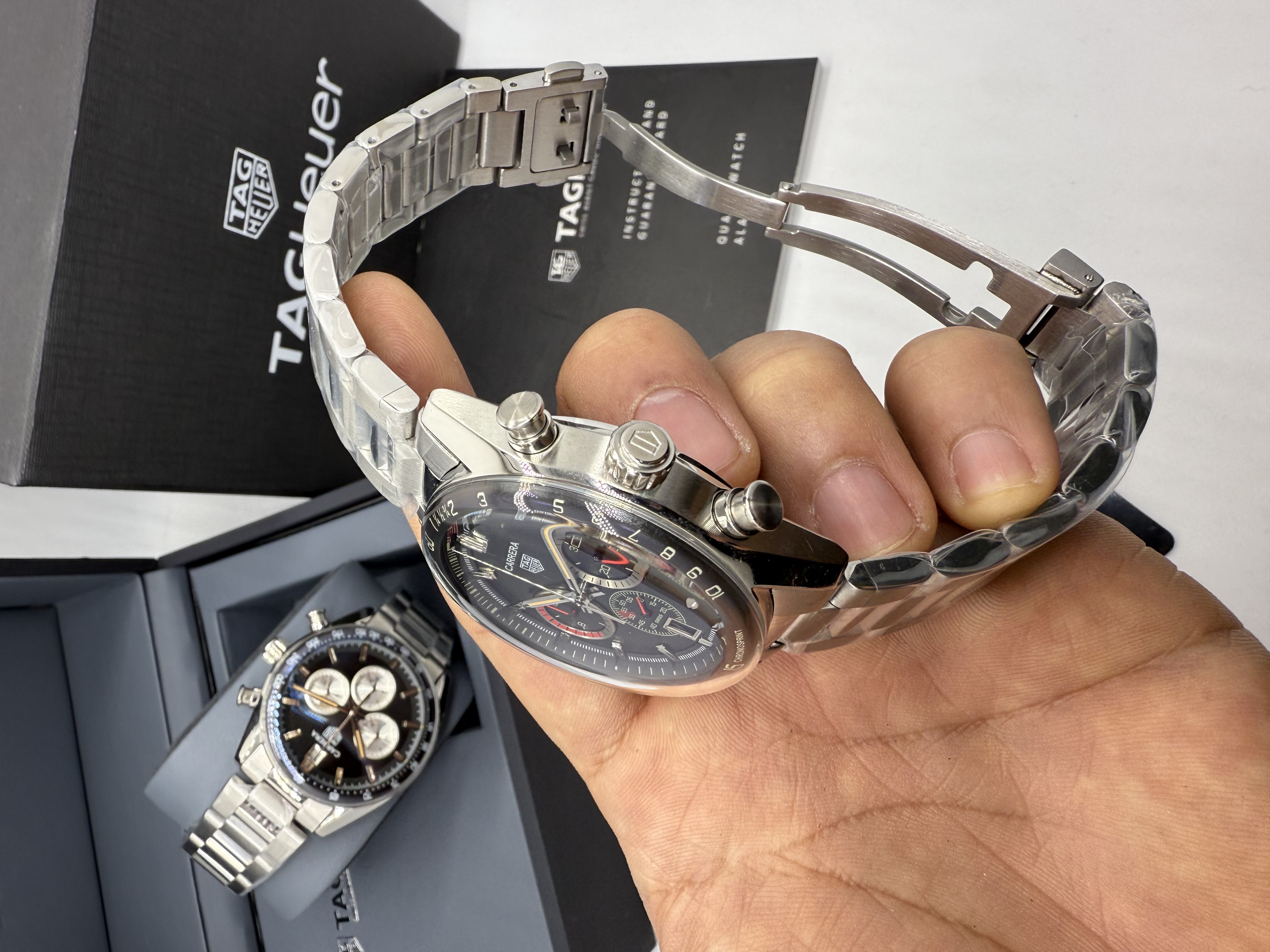 Tag Heuer Carrera Chronograph PORSCHE Dial Preto Aço