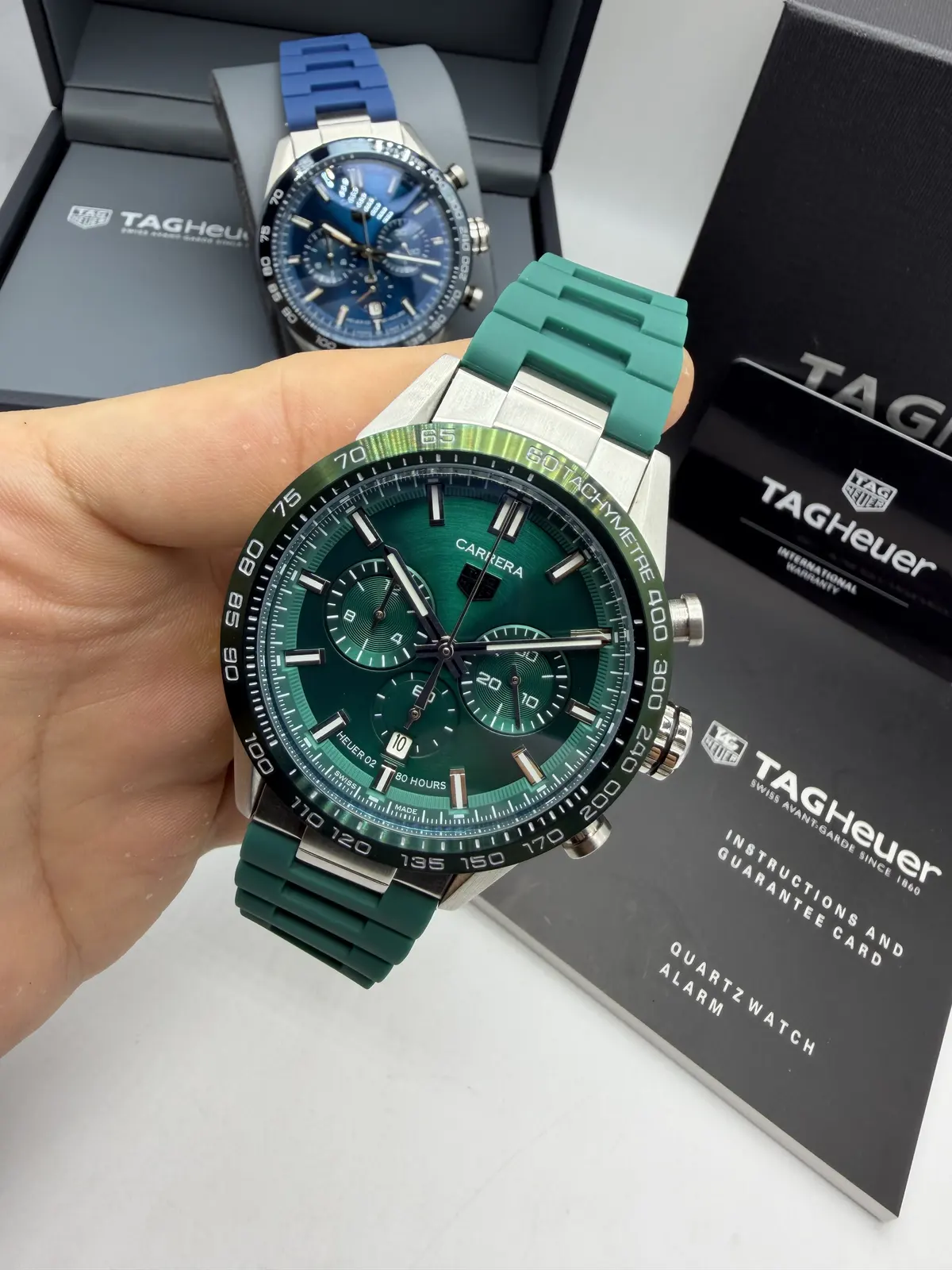 Tag Heuer Carrera Chronograph verde Borracha