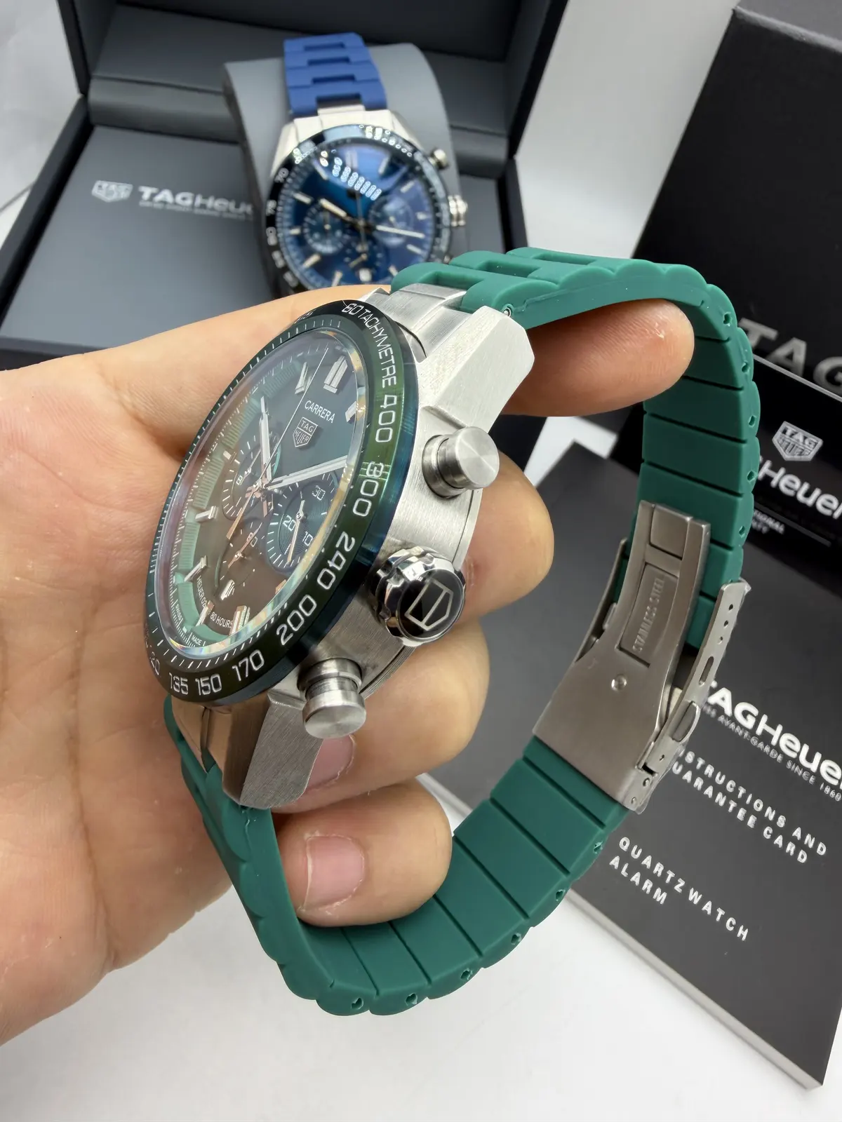 Tag Heuer Carrera Chronograph verde Borracha