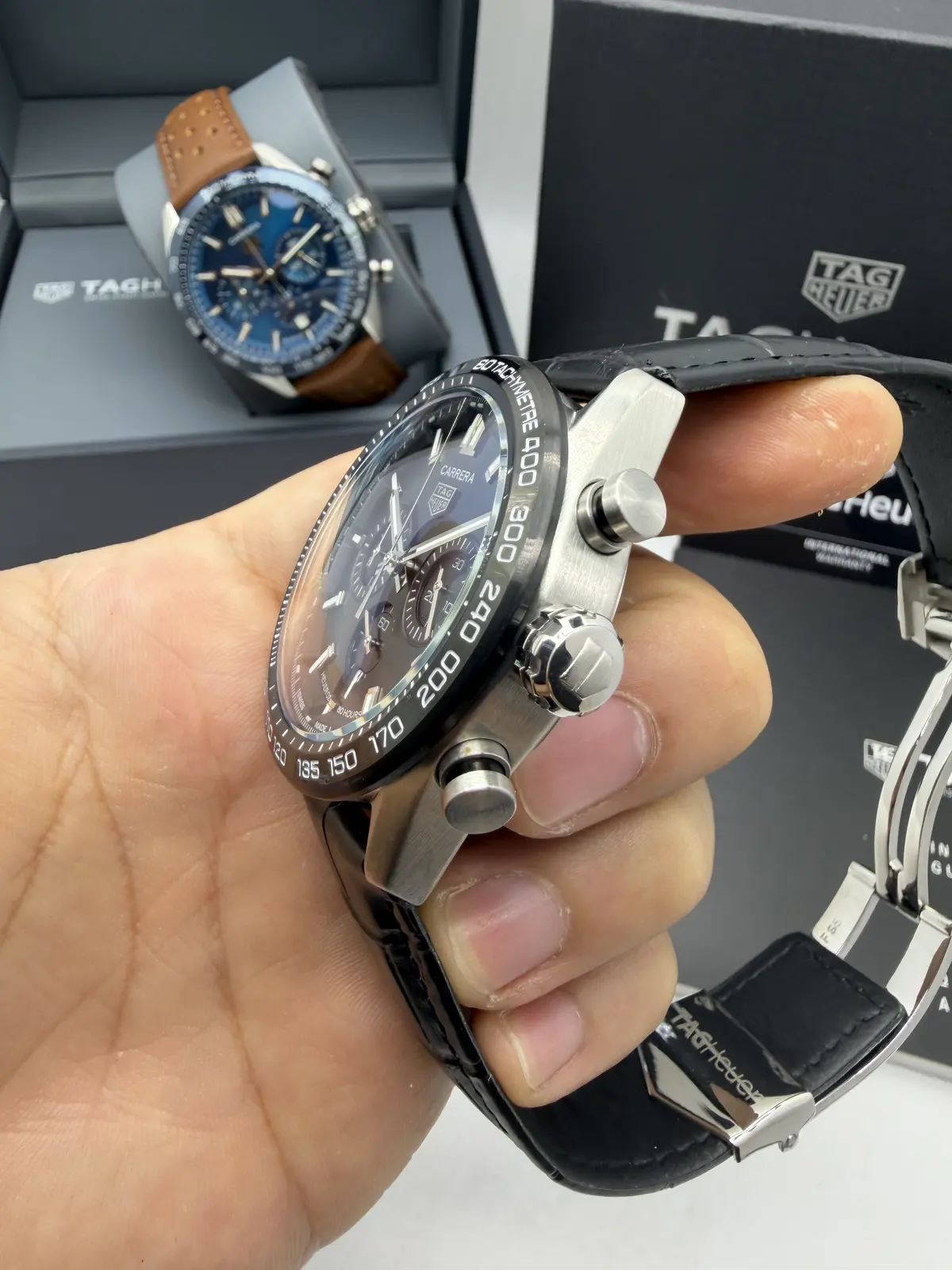 Tag Heuer Carrera Couro Preto