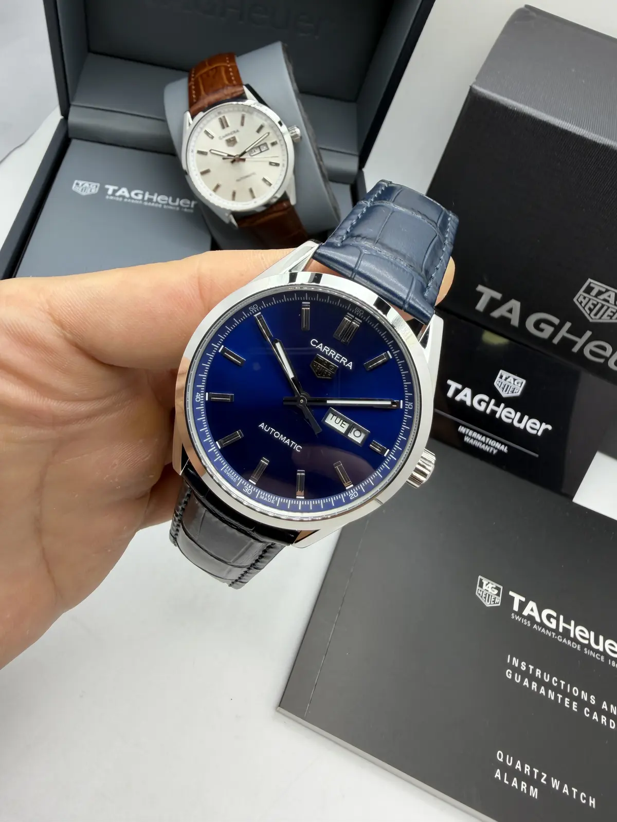 Tag Heuer Carrera DayDate Couro Azul