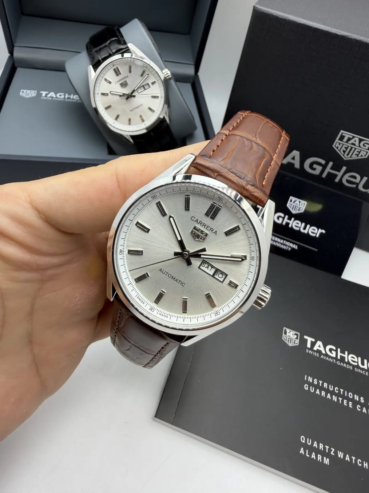 Tag Heuer Carrera DayDate Couro Marrom
