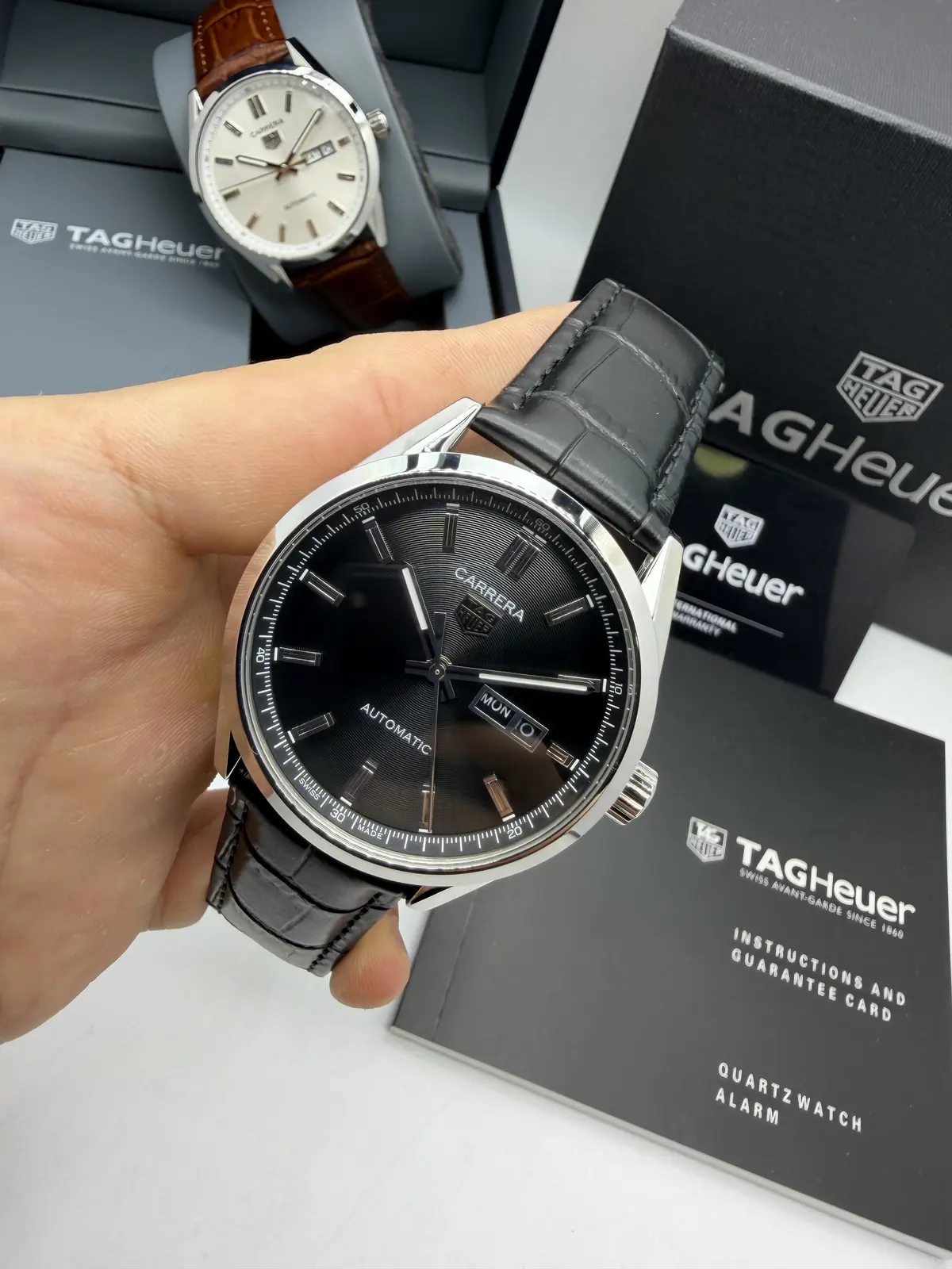 Tag Heuer Carrera DayDate Couro Preto