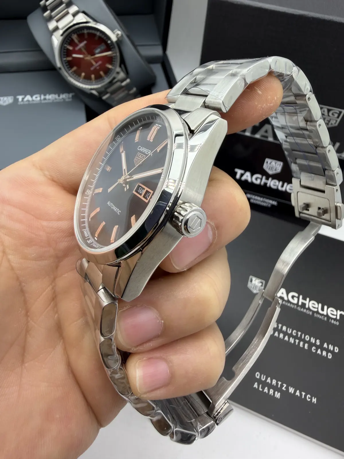 Tag Heuer Carrera DayDate Dial Cinza e  Rosé