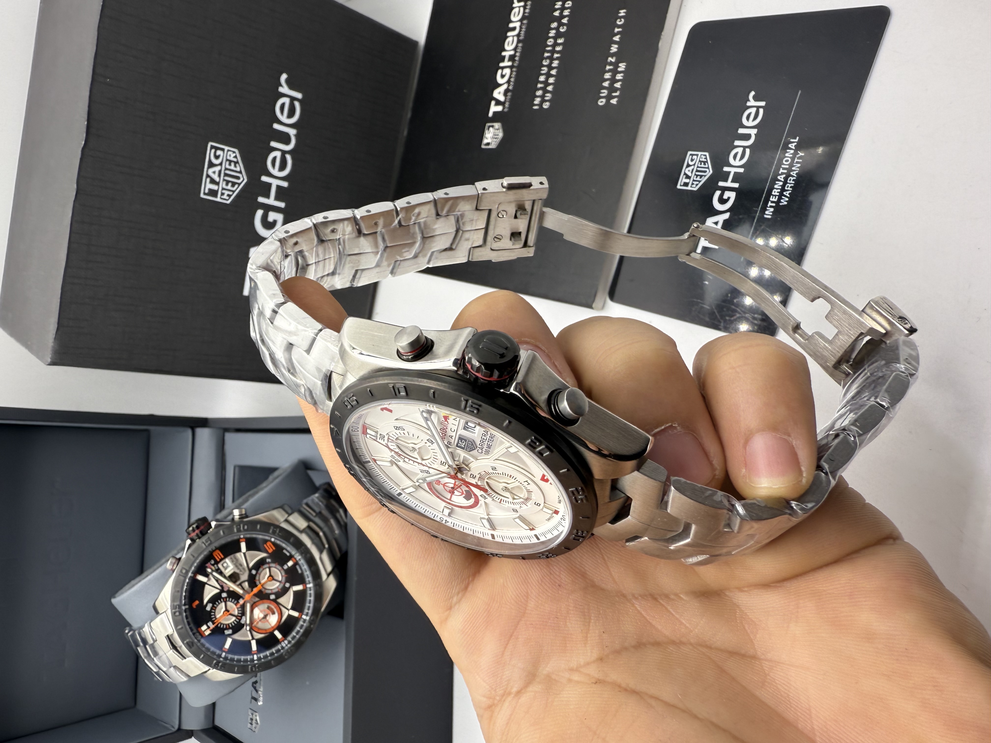 Tag Heuer Carrera Red Bull Racing Aço Dial Branco