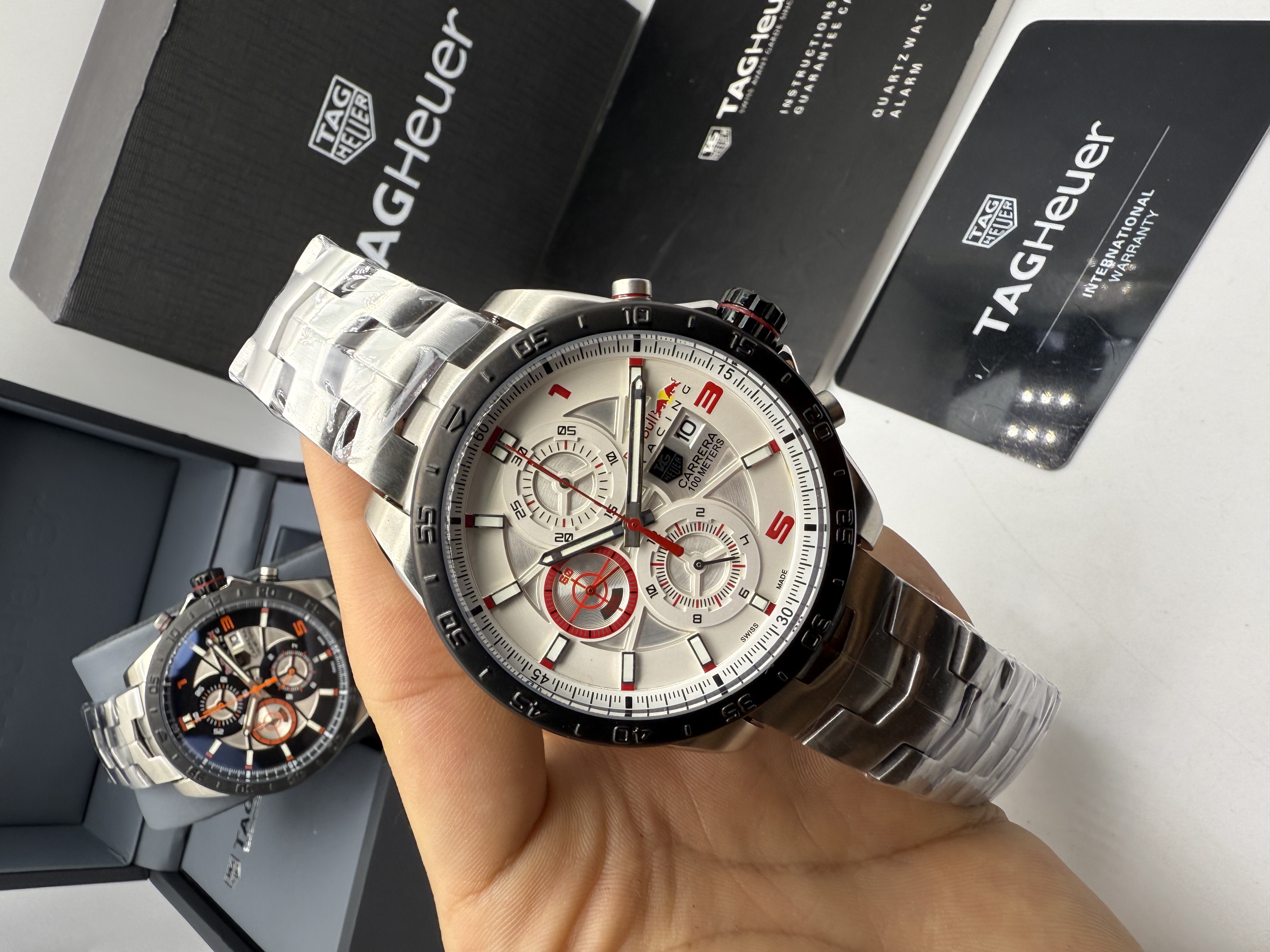 Tag Heuer Carrera Red Bull Racing Aço Dial Branco