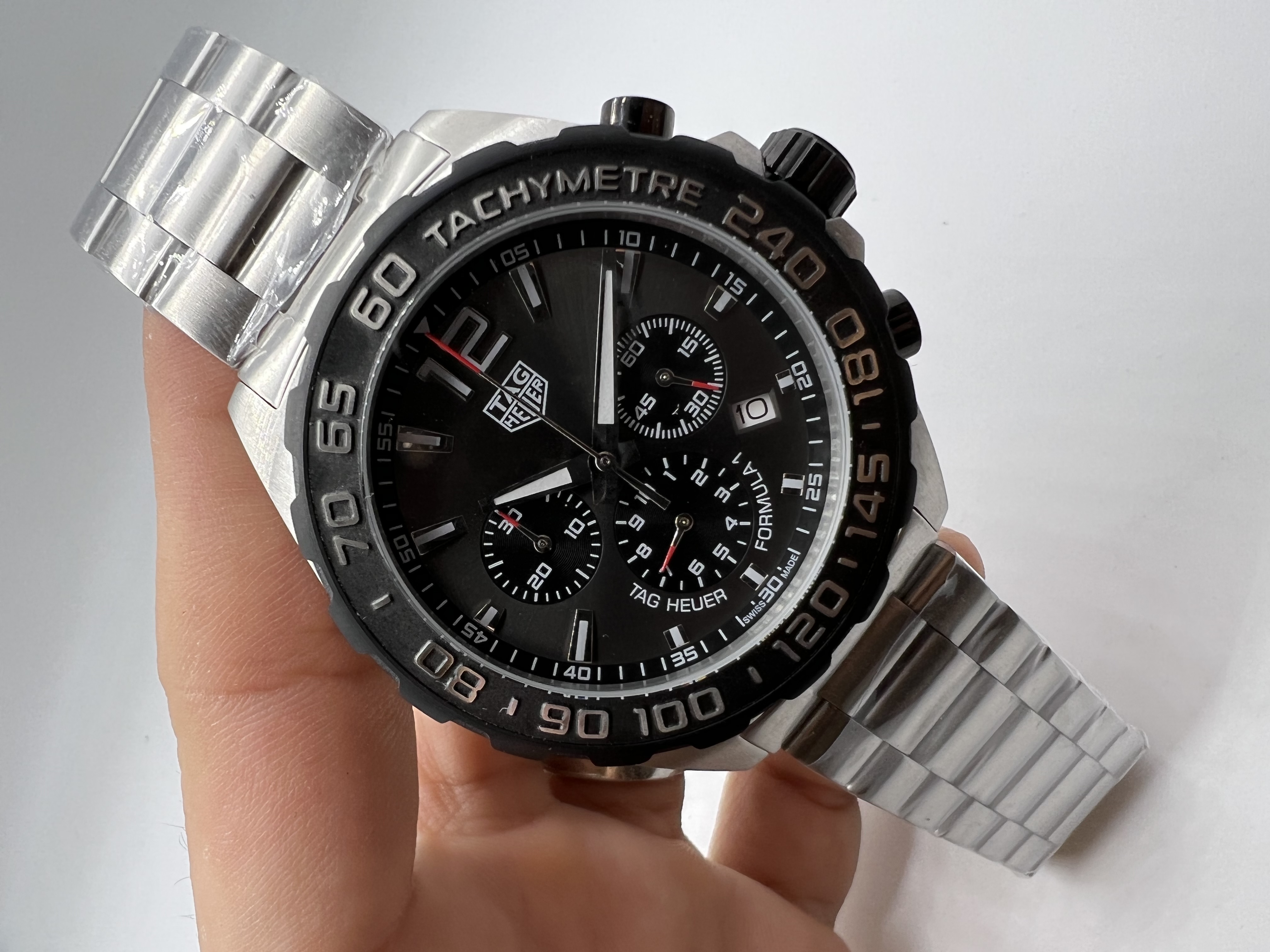 Tag Heuer Fórmula 1 Chronograph Dial Preto aço
