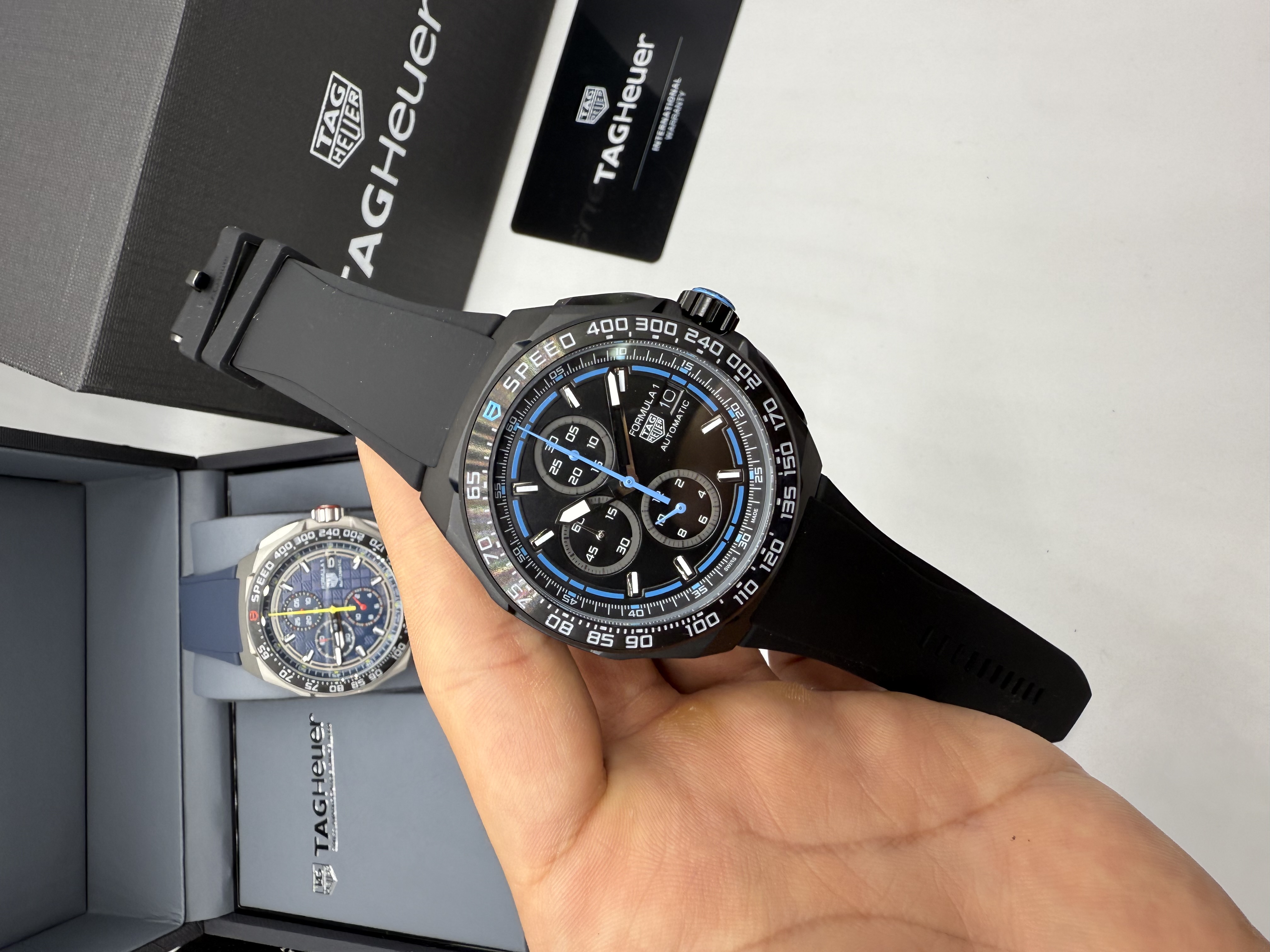 Tag Heuer Fórmula 1 Chronograph Preto e Azul  aço