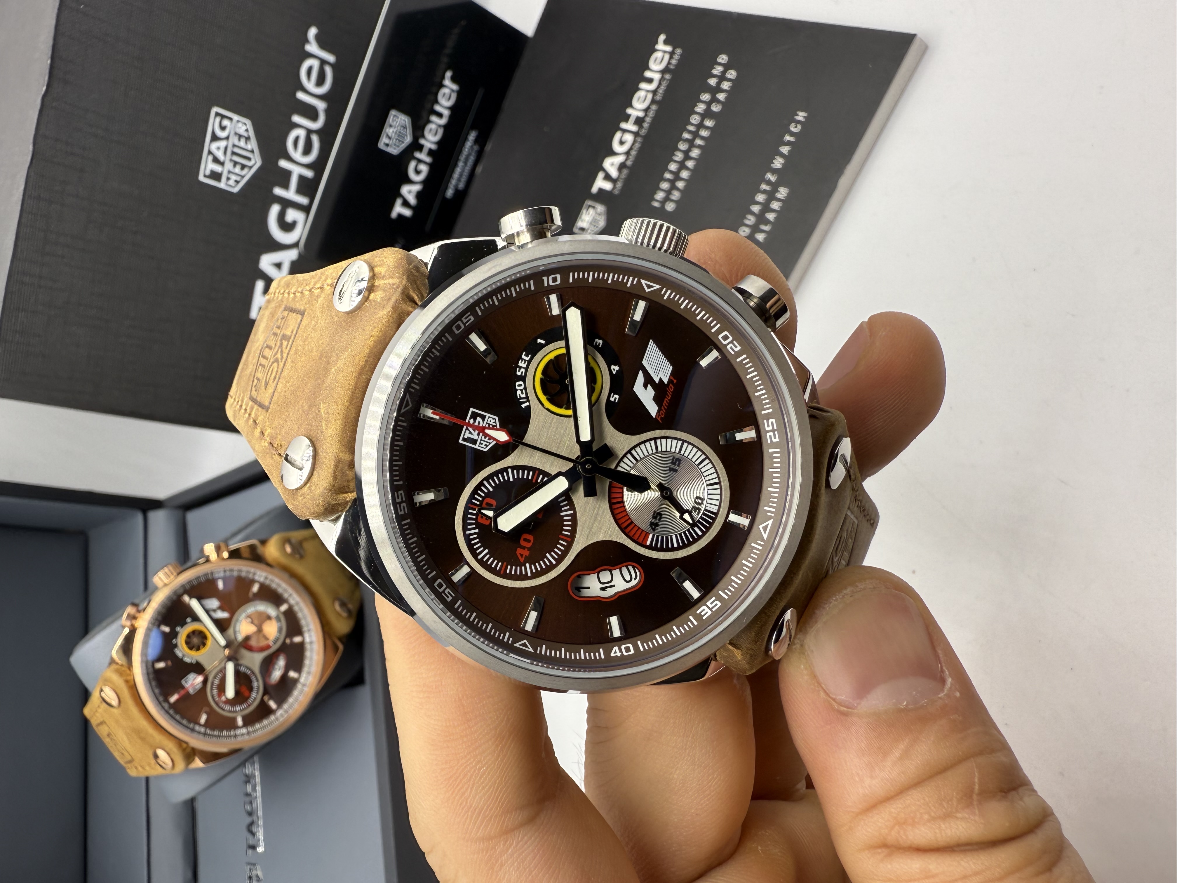 Tag Heuer Formula 1 Rosê Dial Marrom Couro Nobuck