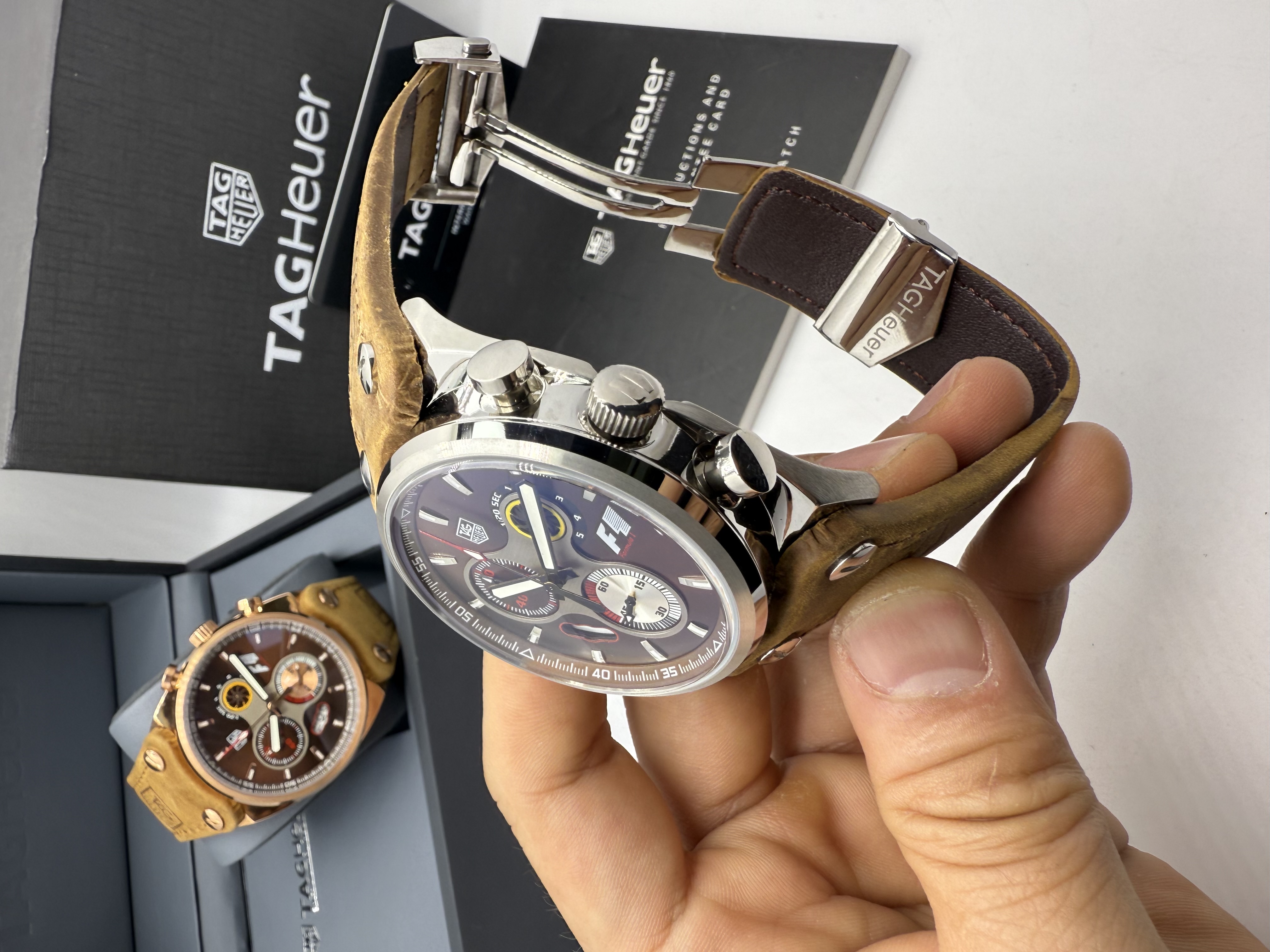 Tag Heuer Formula 1 Rosê Dial Marrom Couro Nobuck