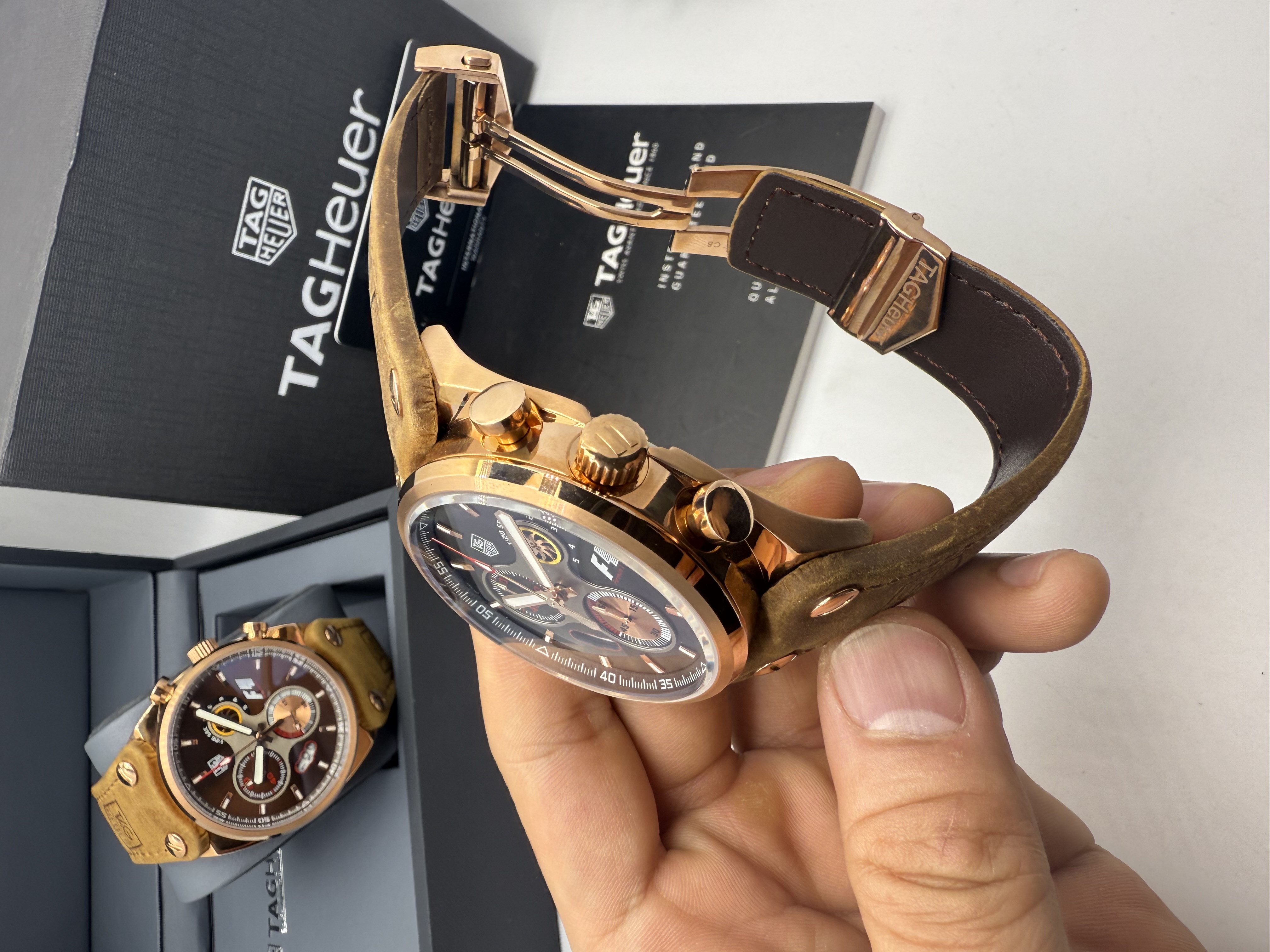 Tag Heuer Formula 1 Rosê Dial Preto Couro Nobuck