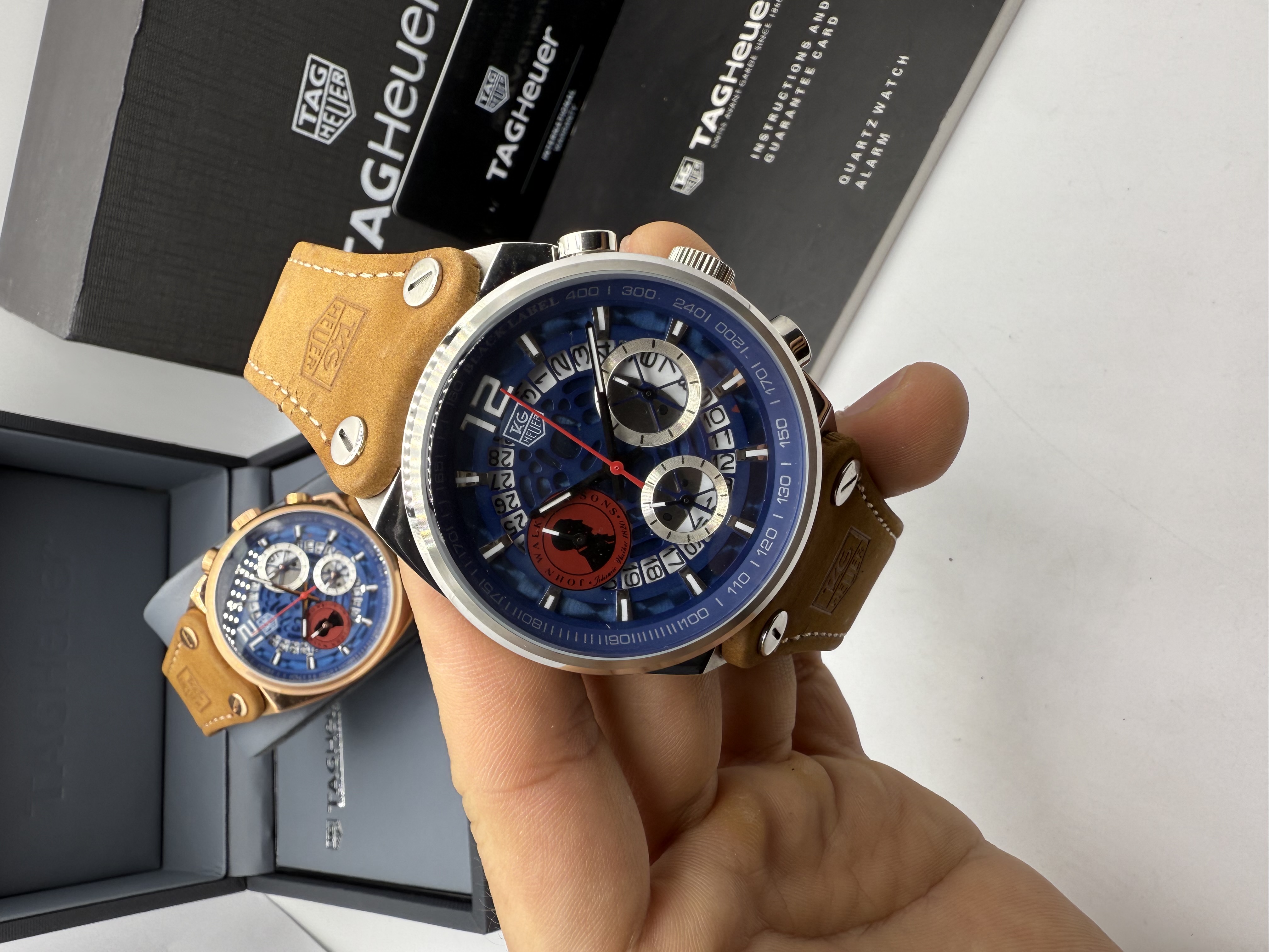 Tag Heuer JHON WALKER Dial Azul Couro Nobuck