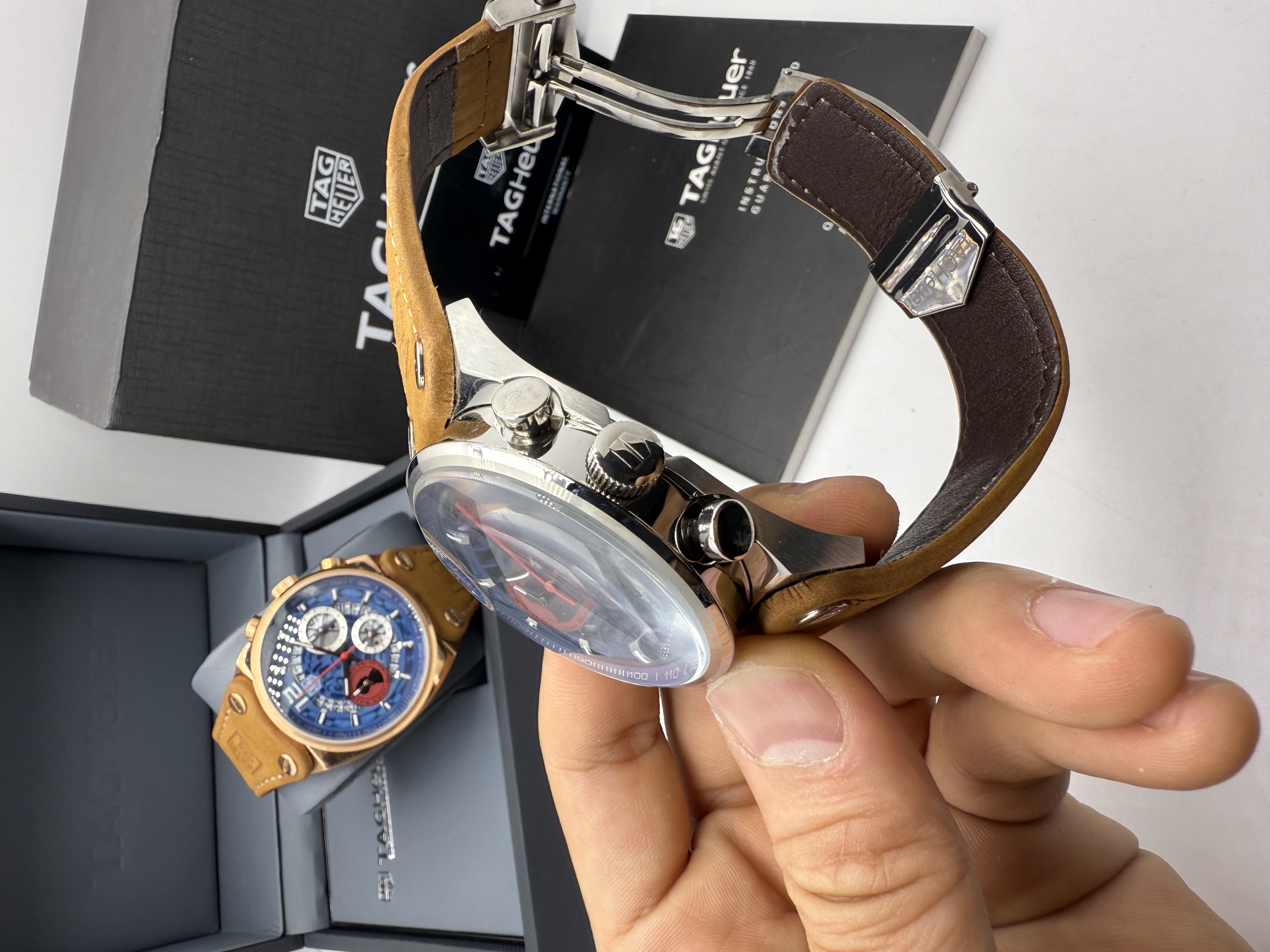 Tag Heuer JHON WALKER Dial Azul Couro Nobuck