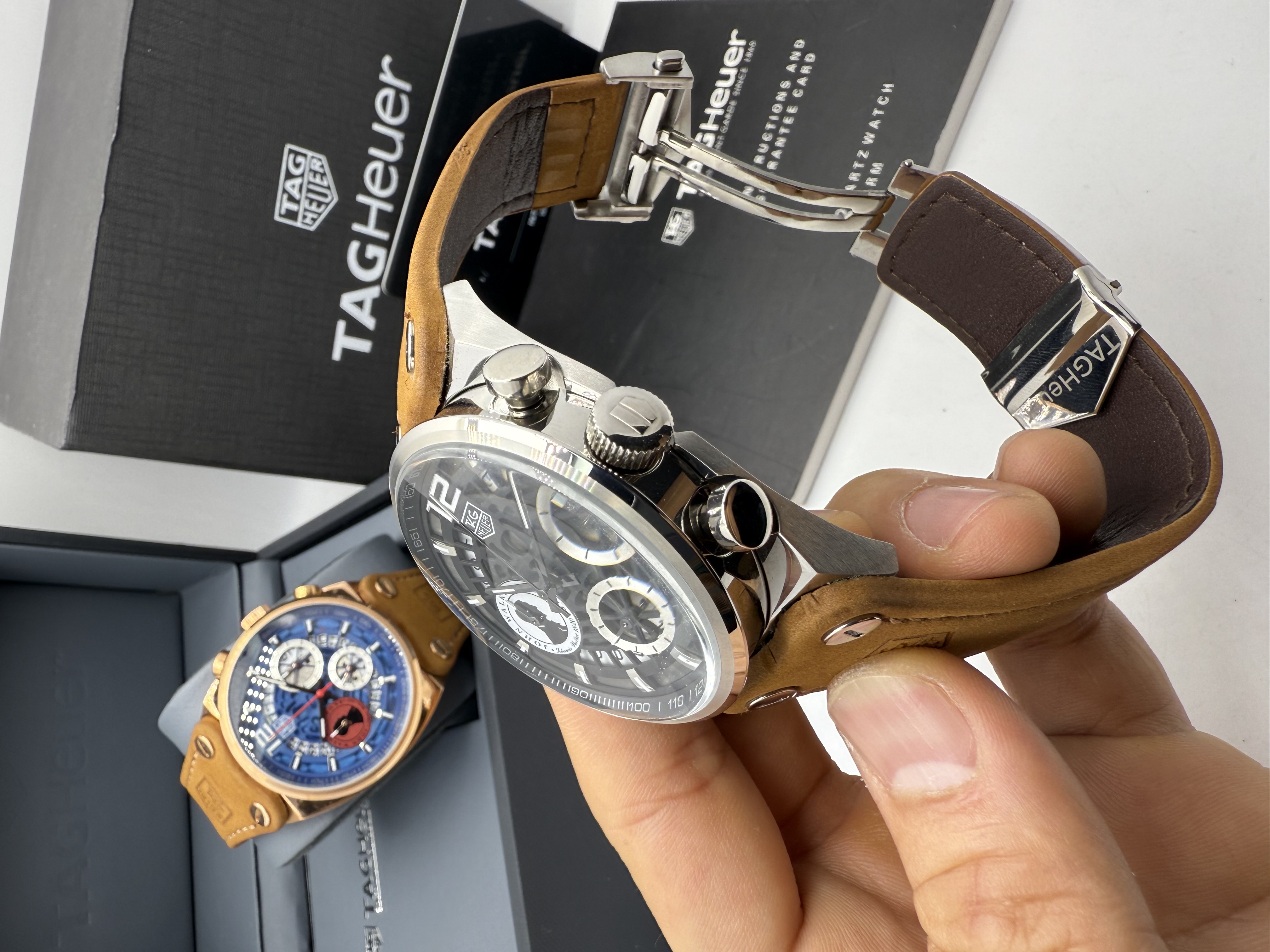 Tag Heuer JHON WALKER Dial Preto Couro Nobuck