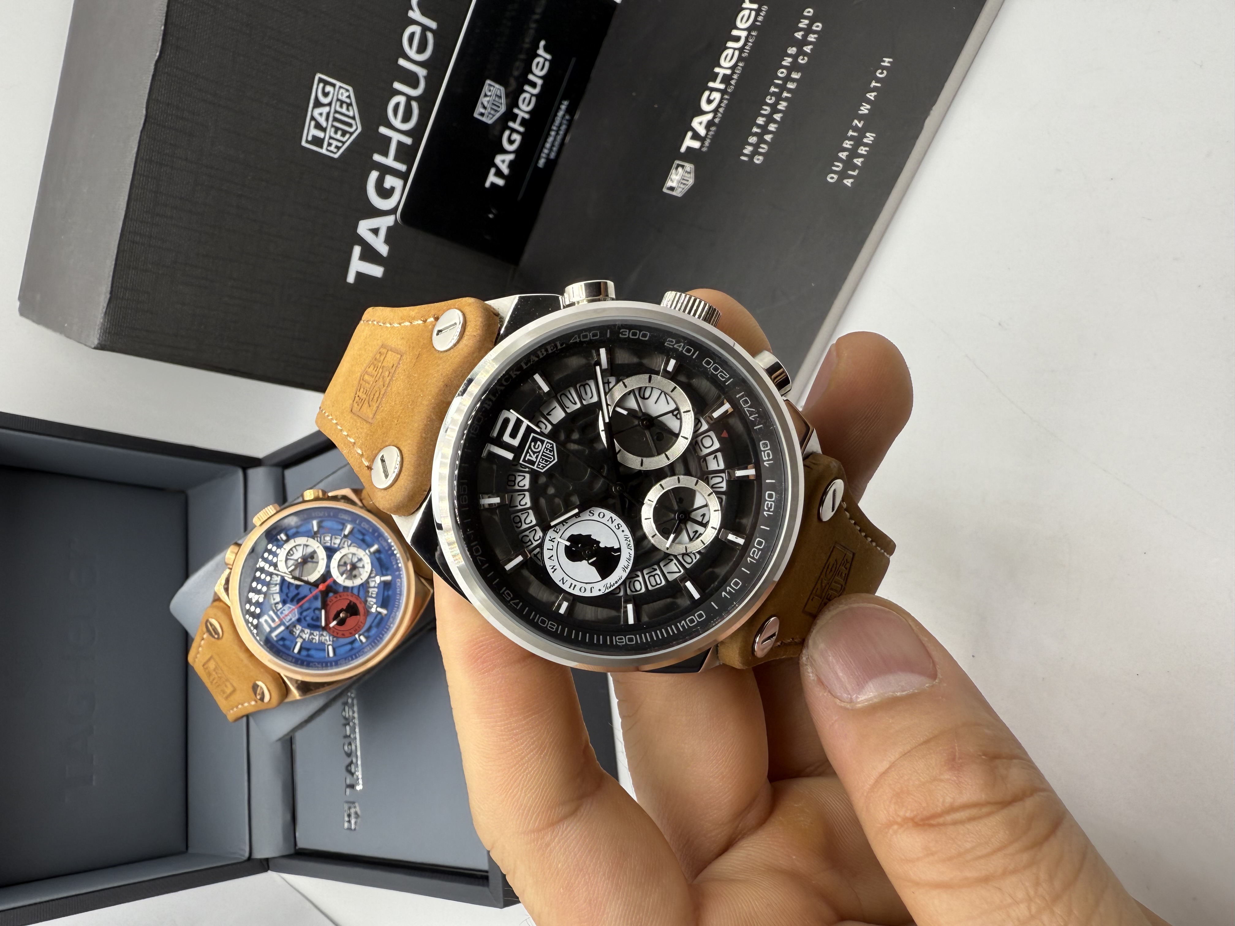 Tag Heuer JHON WALKER Dial Preto Couro Nobuck