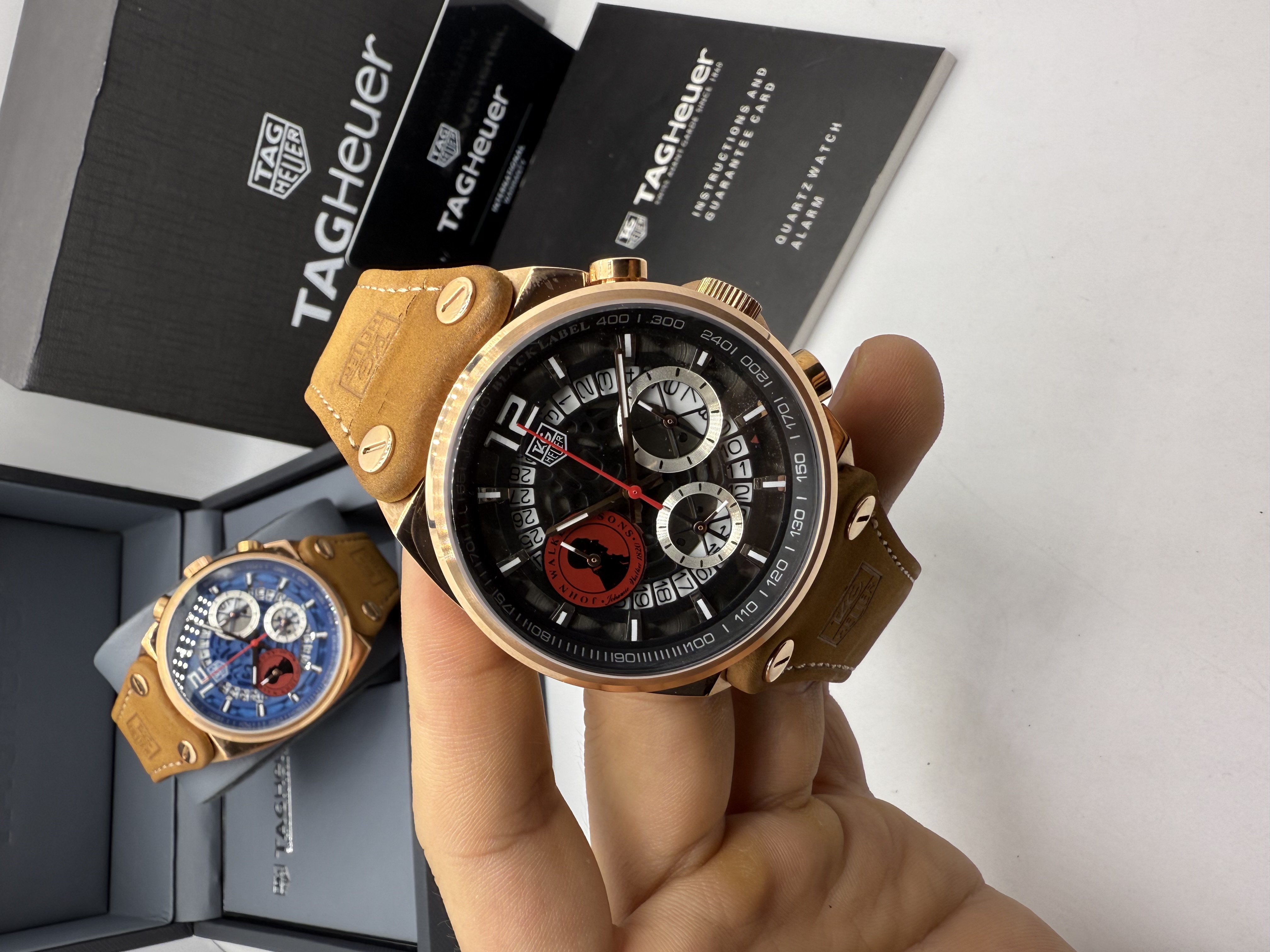 Tag Heuer JHON WALKER Rosê Dial Preto Couro Nobuck