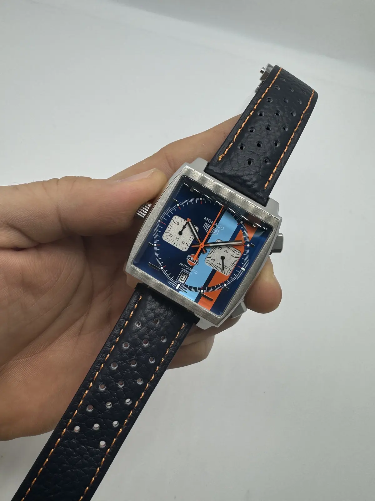 Tag Heuer Mônaco couro Azul
