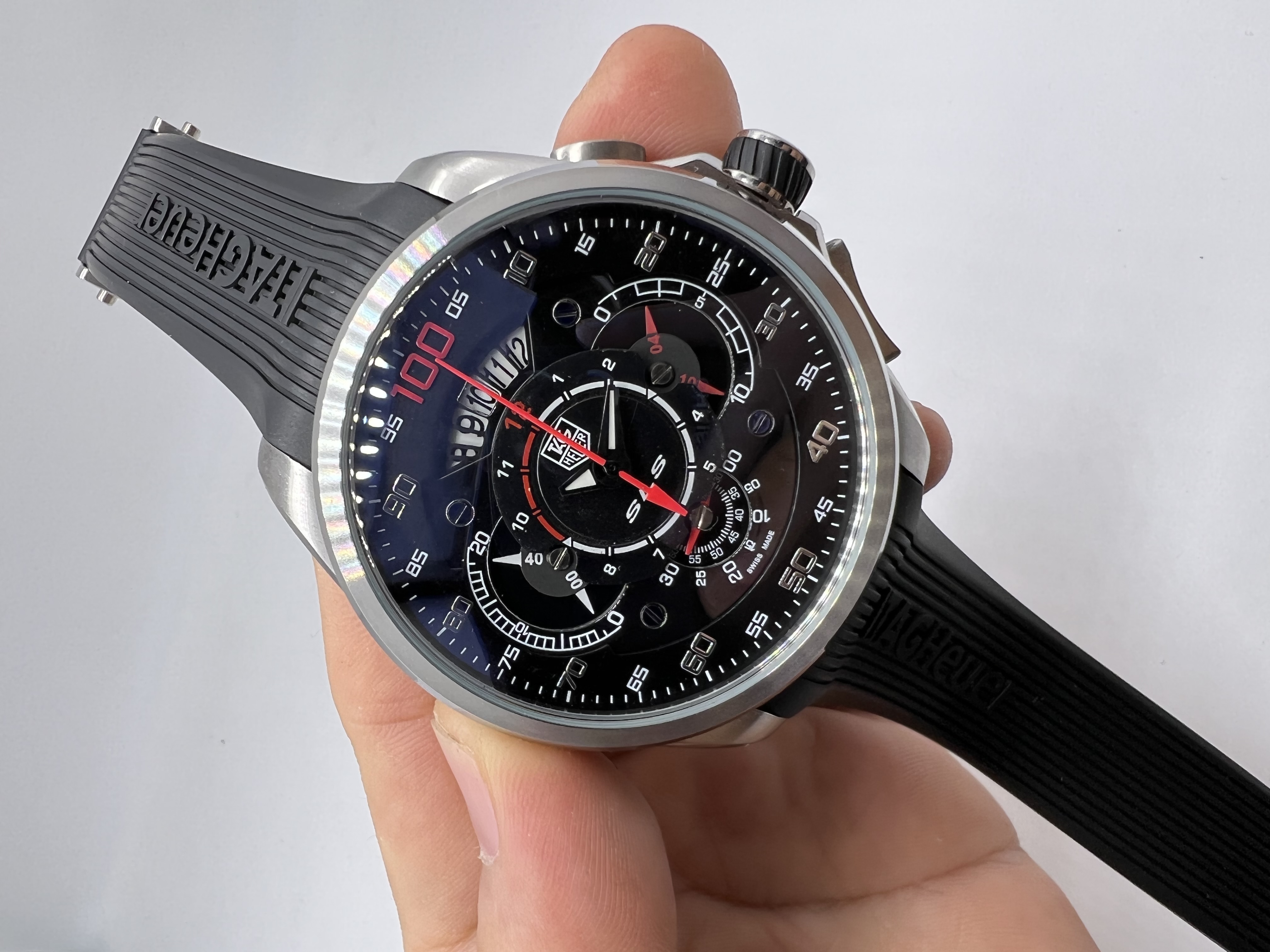 Tag Heuer SLS MERCEDES BENZ Prata Dial Preto