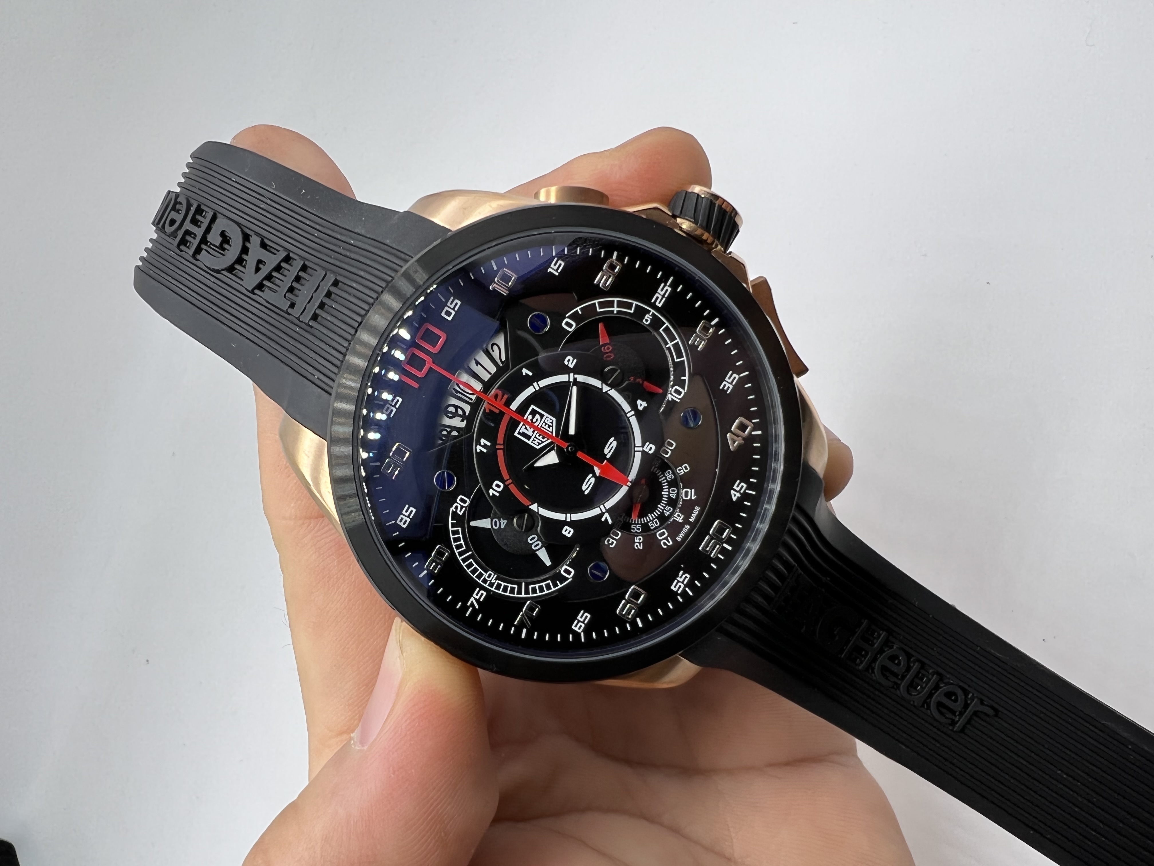 Tag Heuer SLS MERCEDES BENZ Rosê Dial Preto