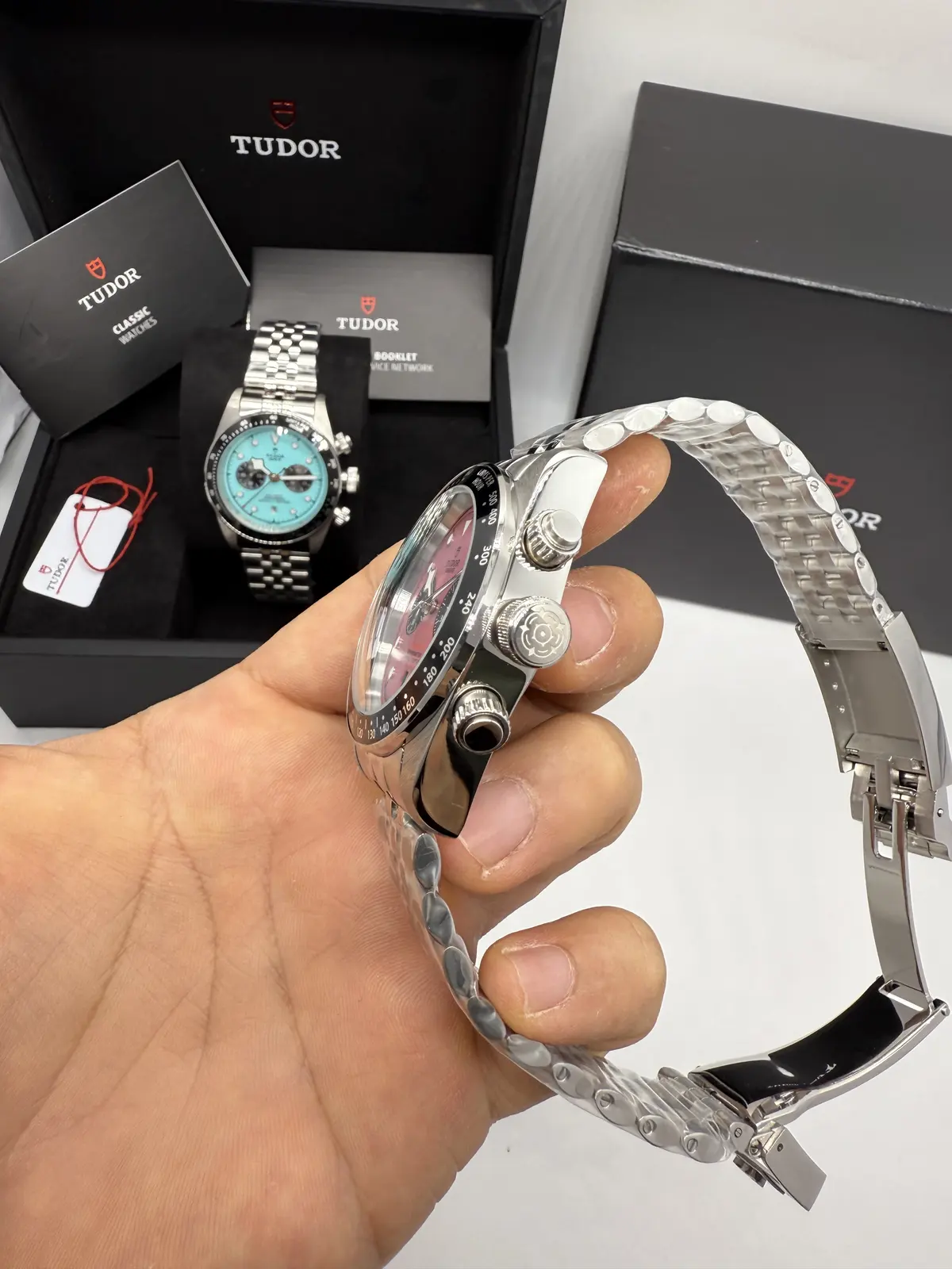 Tudor Chrono Dial Rosa Aço